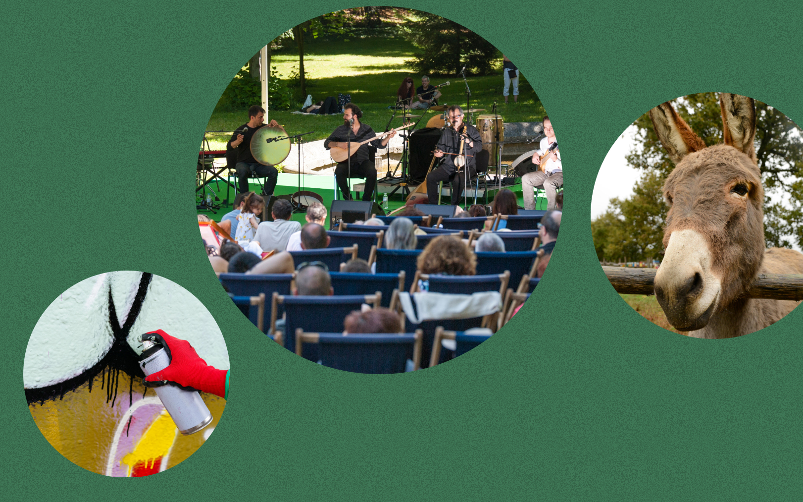 Parmi nos idées de sorties : la fête de l'âne à Asnières, les concerts et jeux d’eau dans le parc de Saint-Cloud ou les oeuvres en live des graffeurs à Cormeilles-en-Parisis.  Le Parisien-DA/Istock, Pierre Charlier