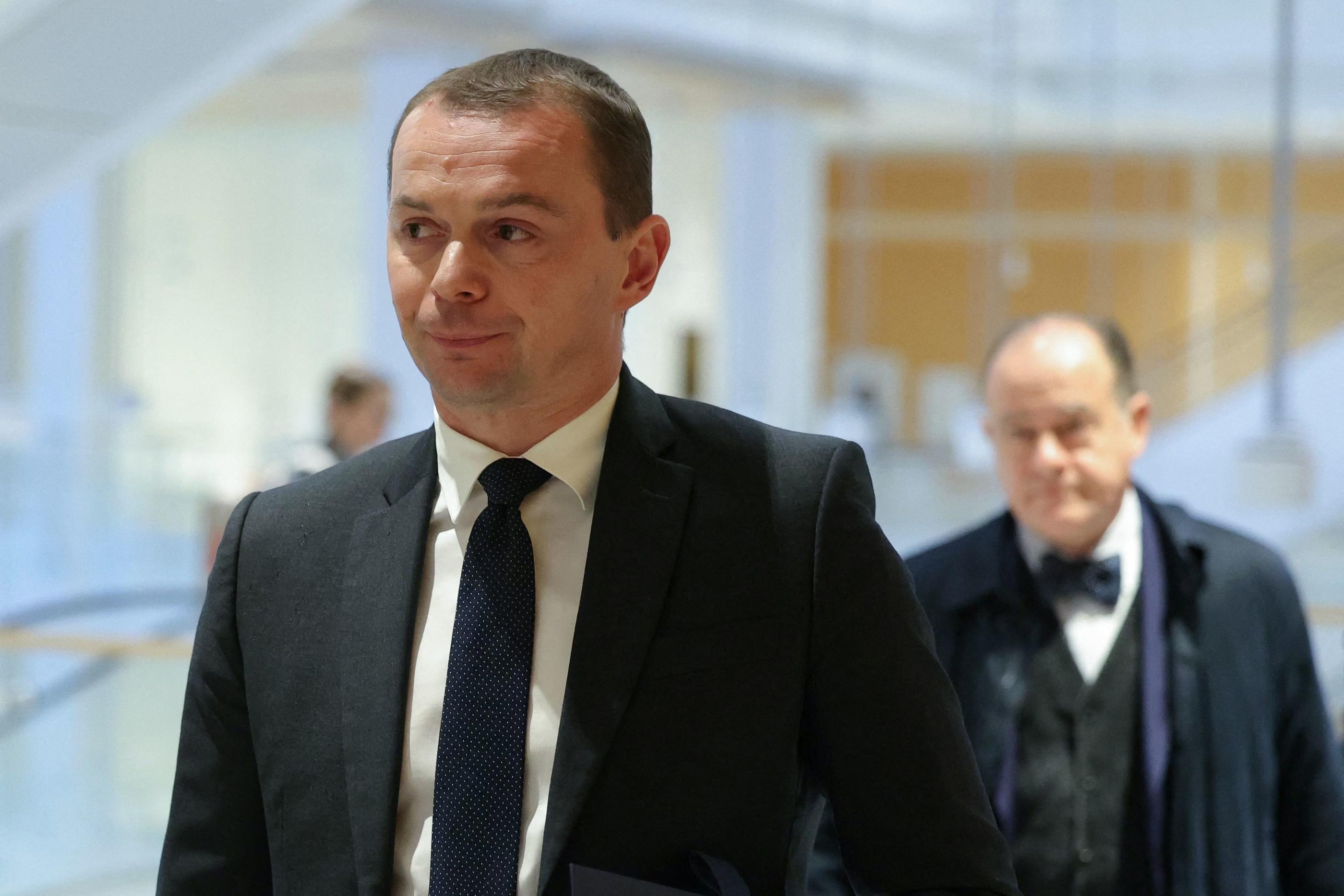 Le ministre du Travail Olivier Dussopt est jugé dans une affaire de favoritisme. AFP / Thomas Samson