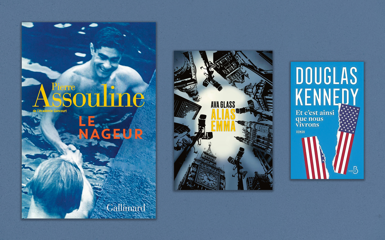 « Le Nageur », de Pierre Assouline, « Alias Emma », d’Ava Glass, « Et c’est ainsi que nous vivrons », de Douglas Kennedy... Trois livres captivants. S.P.