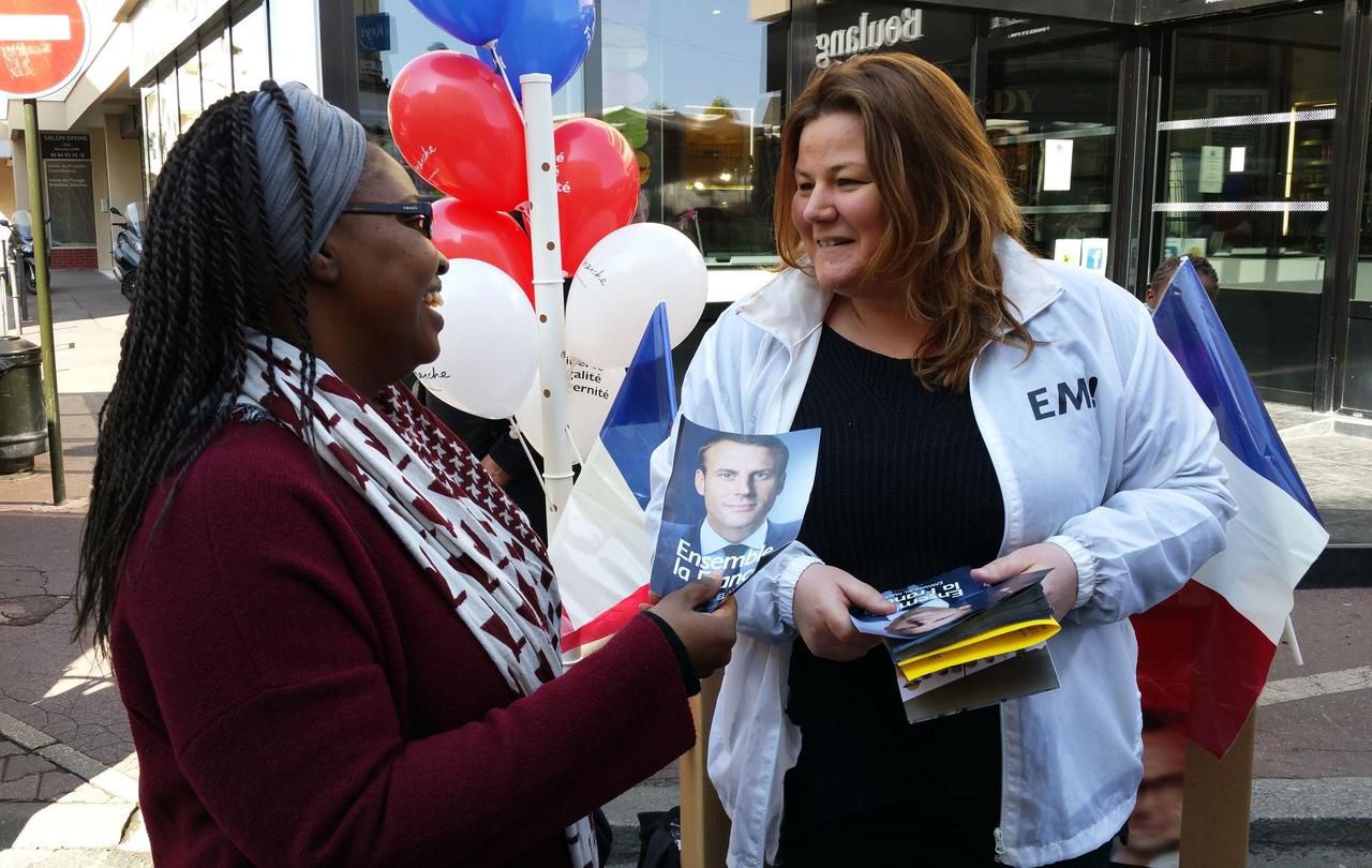 <b></b> Meaux, le 29 avril. Lætitia Martig-Decès (à droite) sera candidate dans la sixième circonscription de Seine-et-Marne sous l’étiquette La République en marche. 