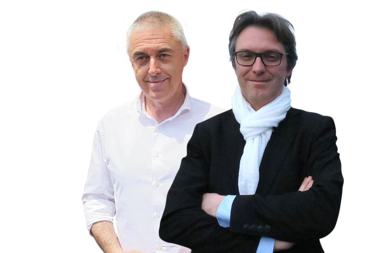 <b></b> Manuel Aeschlimann, le maire (LR) d’Asnières (Hauts-de-Seine), et Pascal Pelain, le nouveau maire (UDI) de Villeneuve-la-Garenne.