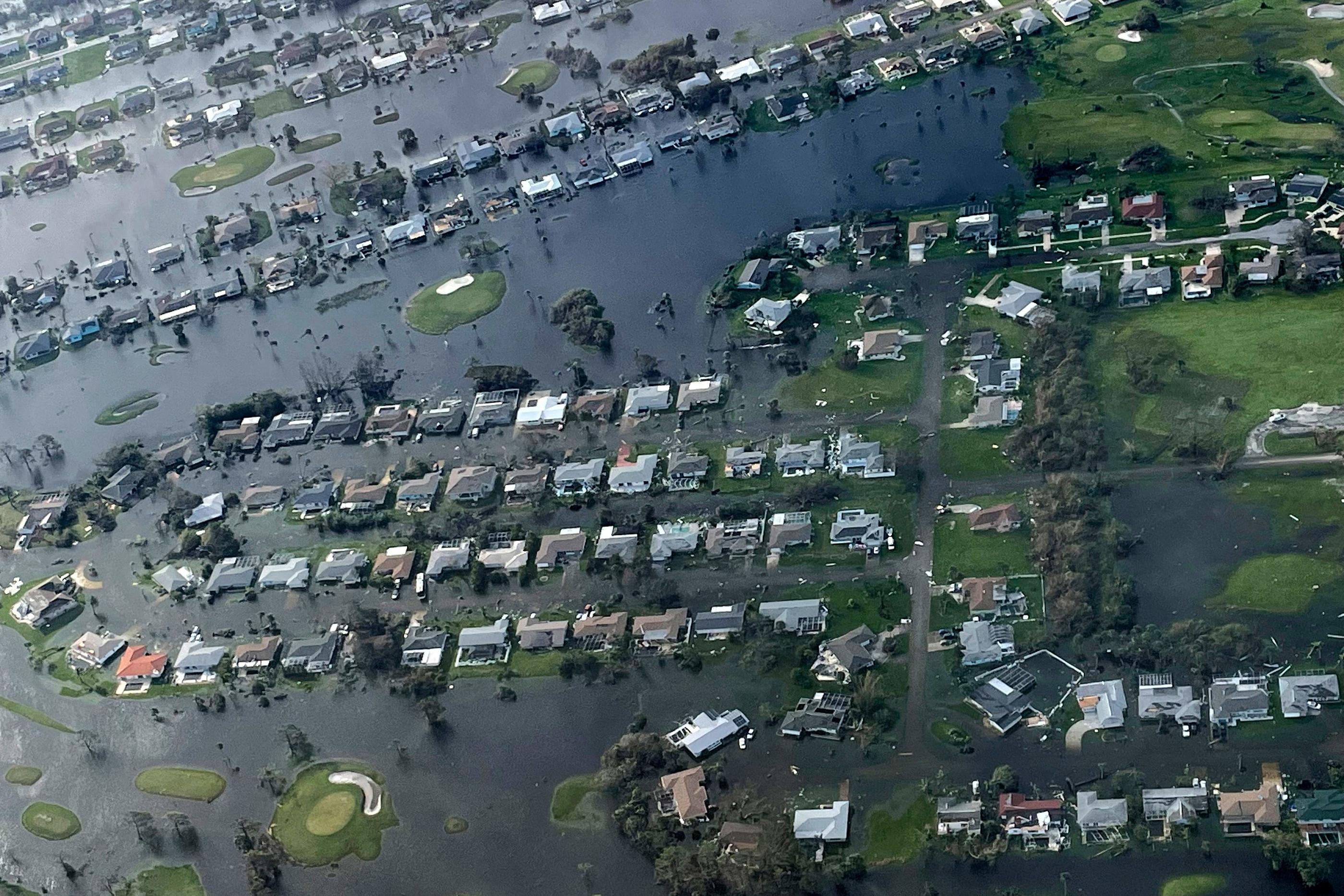 Floride, le 29 septembre 2022. Certaines zones de Fort Myers ont été totalement inondées. AFP/US Coast Guard
