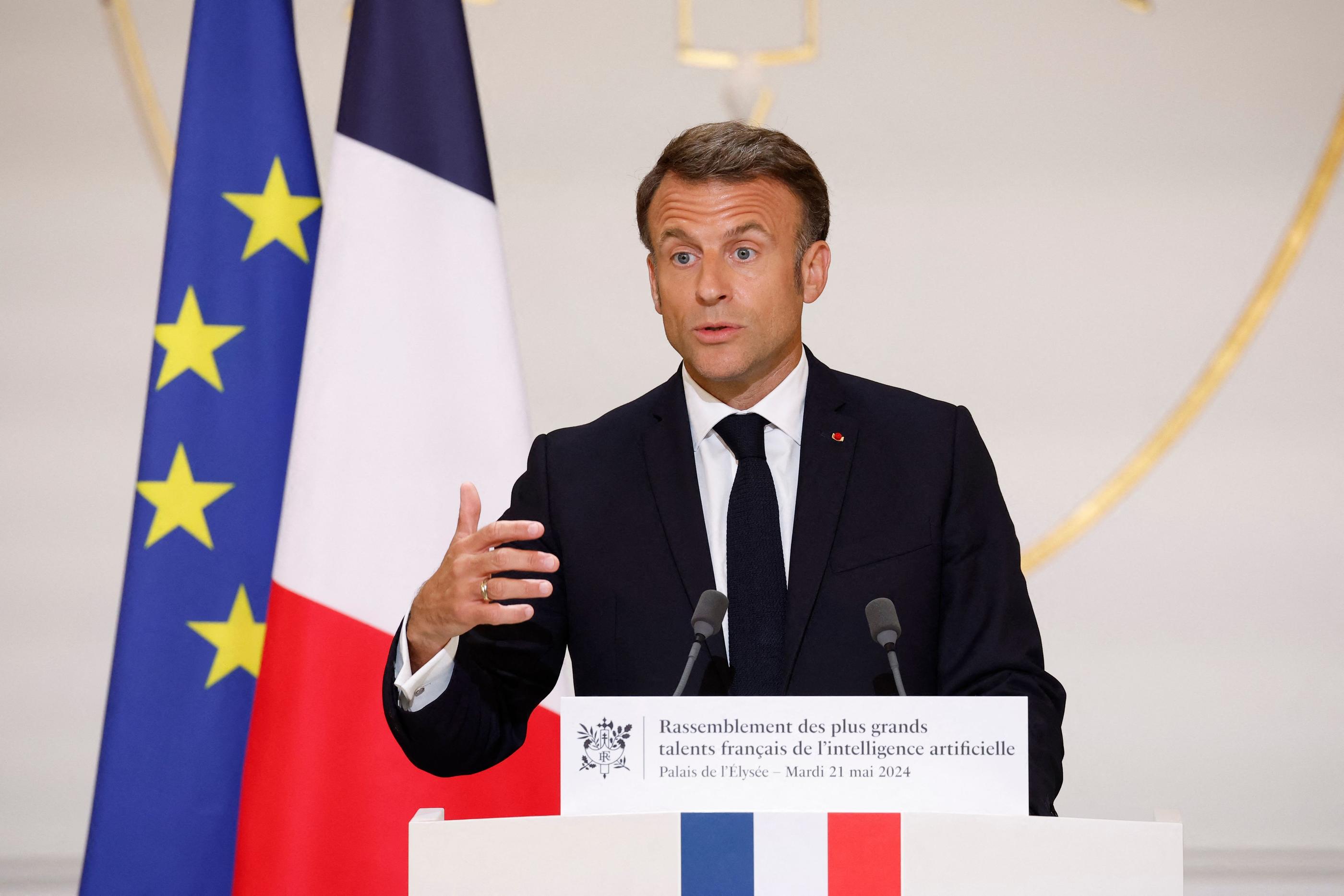 Le président français s'est exprimé lors d'un sommet sur l'intelligence artificielle. AFP/Yoan Valat