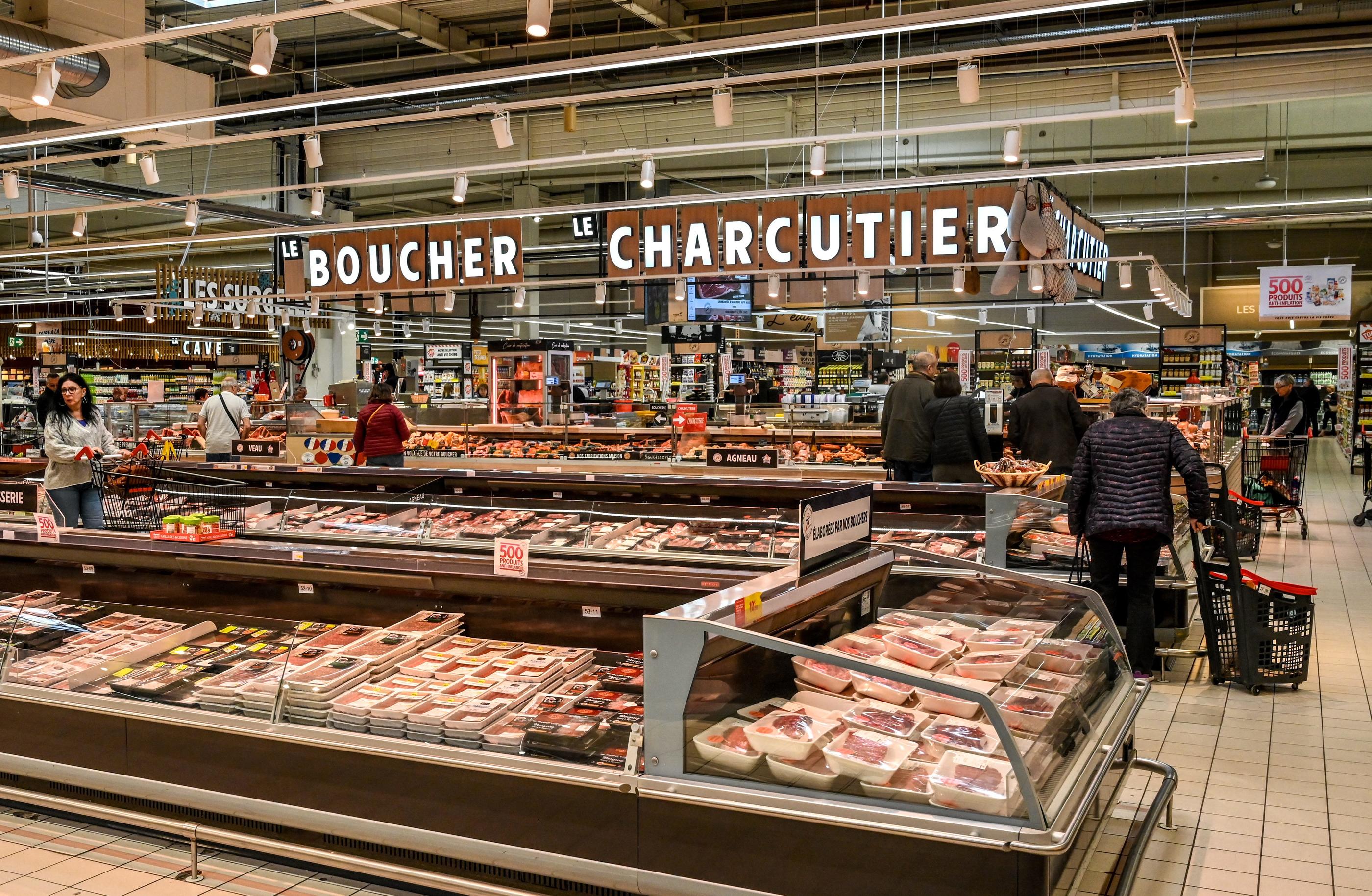 La viande fait partie des produits particulièrement dérobés par les voleurs dans les supermarchés. PHOTOPQR/L'INDEPENDANT/Michel Clementz