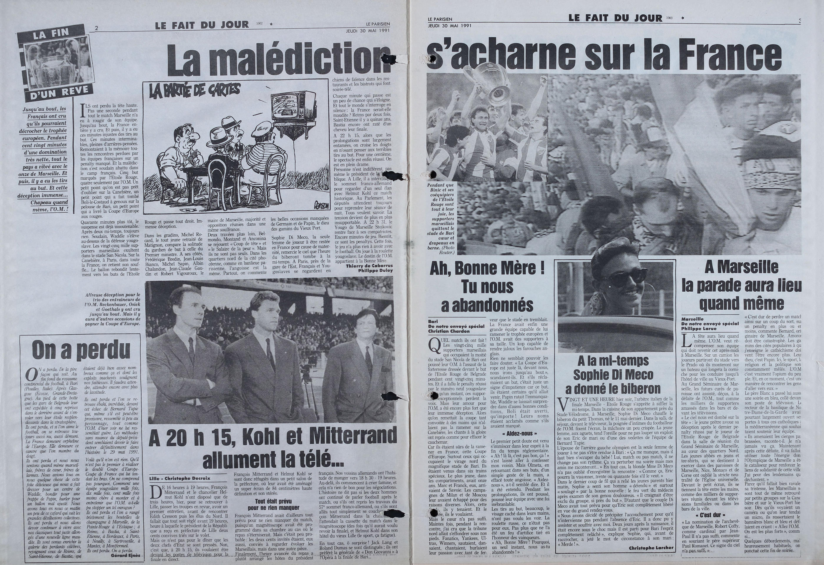 Journal L'Équipe Du 16 Décembre 1991 - OM Au Parc Fermé, Edberg Et Seles Sacrés
