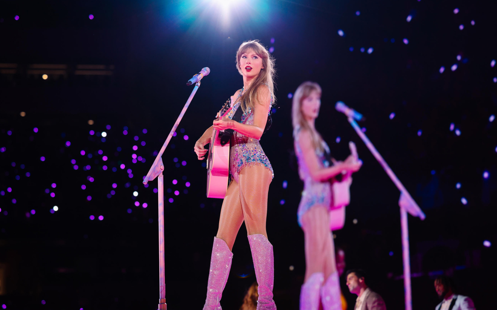 Taylor Swift lors de sa tournée mondiale « The Eras Tour », débutée en mars 2023. Pathé Live