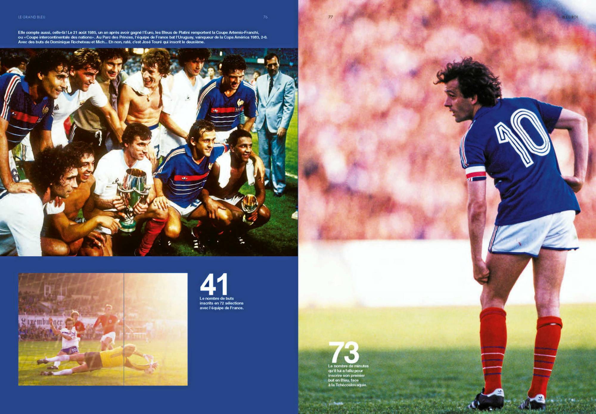 1977 PLATINI ROCHETEAU EQUIPE DE FRANCE FOOTBALL CARTE NEUVE