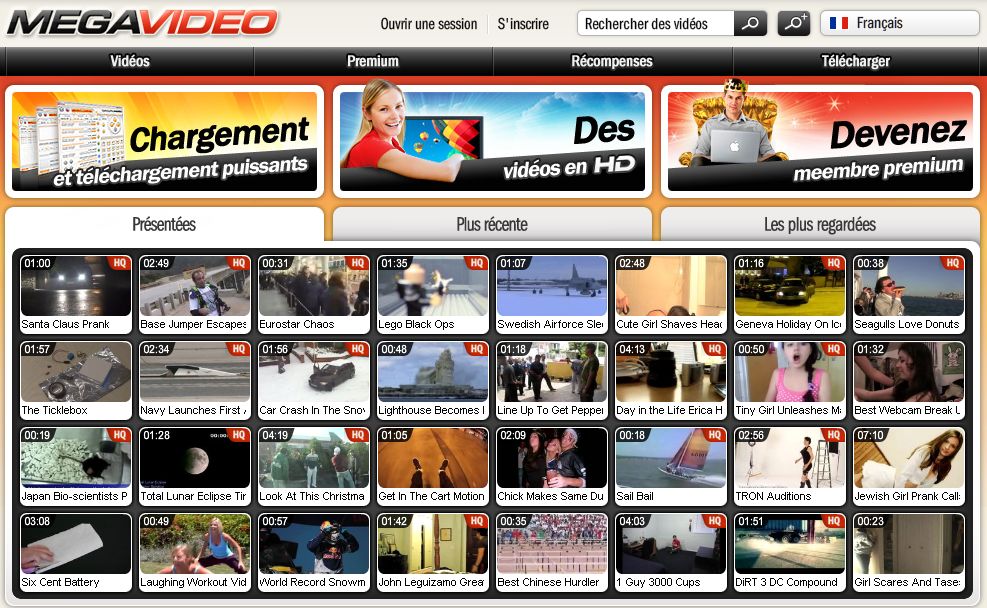 Megavideo, 3e site de vidéos en temps passé en France – L'Express