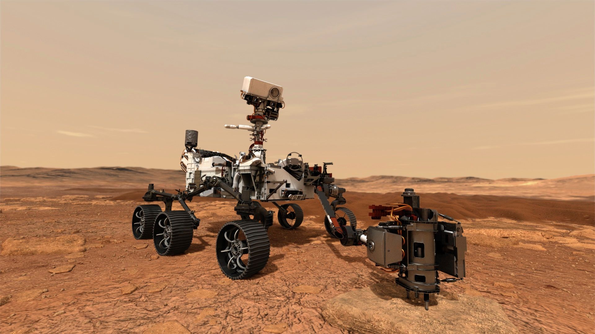 Curiosity sur la planète Mars, le robot de la Nasa à la recherche