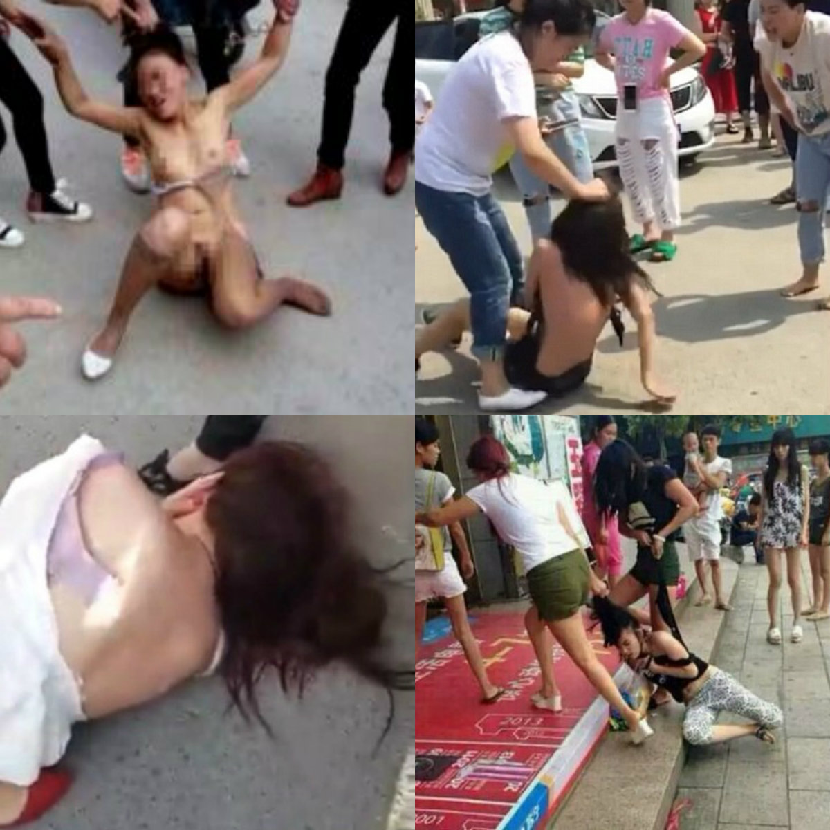 En Chine, des «maîtresses» châtiées en pleine rue photo