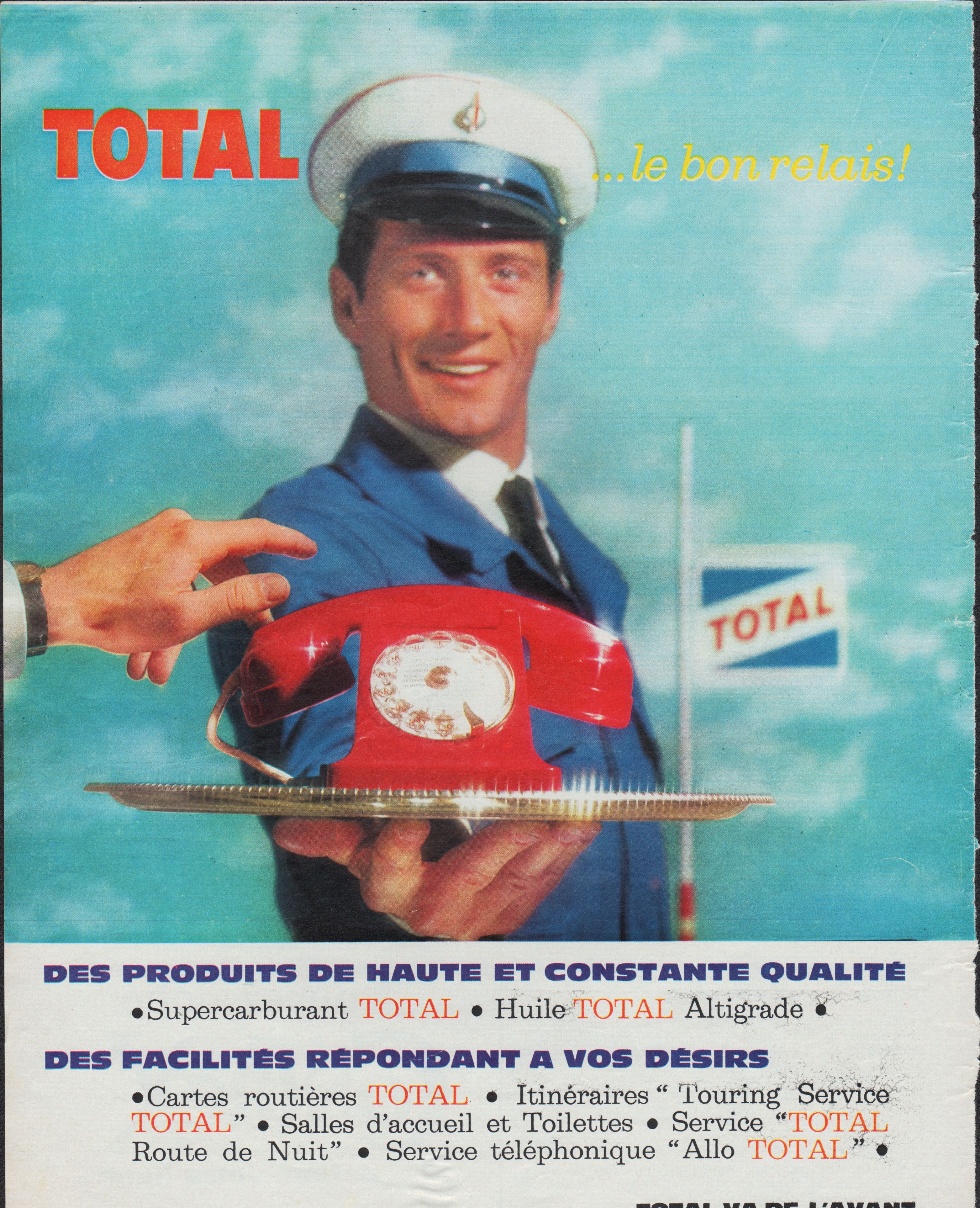 PUBLICITE ADVERTISING 095  1961  TOTAL  supercarburants ANTIGIVRE 