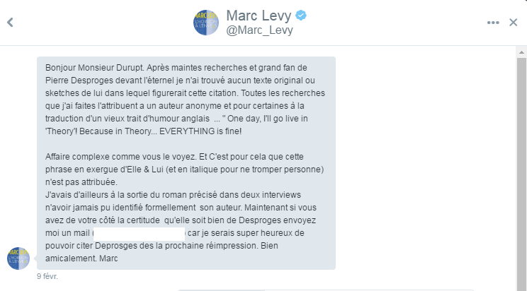 Ou L On Enquete Avec Marc Levy Sur Une Citation Qui N Est Pas De Pierre Desproges Liberation