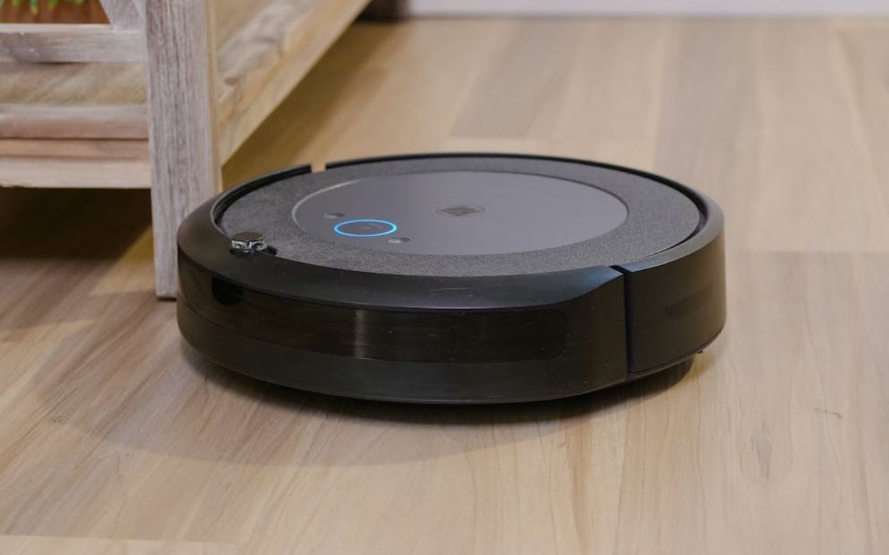 Robot Aspirateur-laveur 3 En 1 - Autonomie 100 Min, Ultra-fin, Idéal Pour Poils D'animaux Et Sols Durs, Navigation IA Et Filtration HEPA