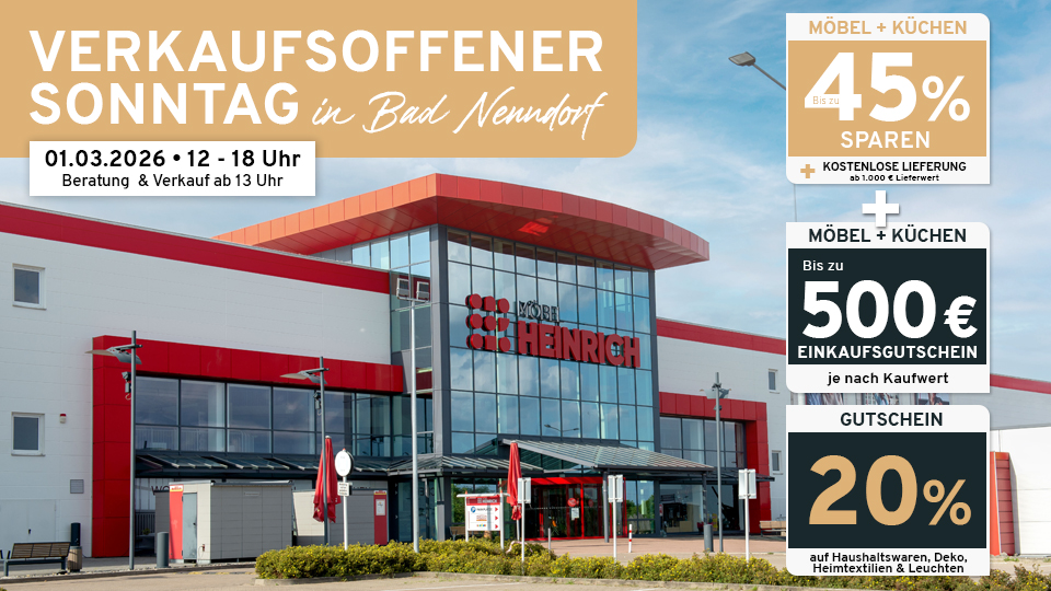 Möbel Heinrich in Bad Nenndorf: Verkaufsoffener Sonntag mit Rabatten und Aktionen