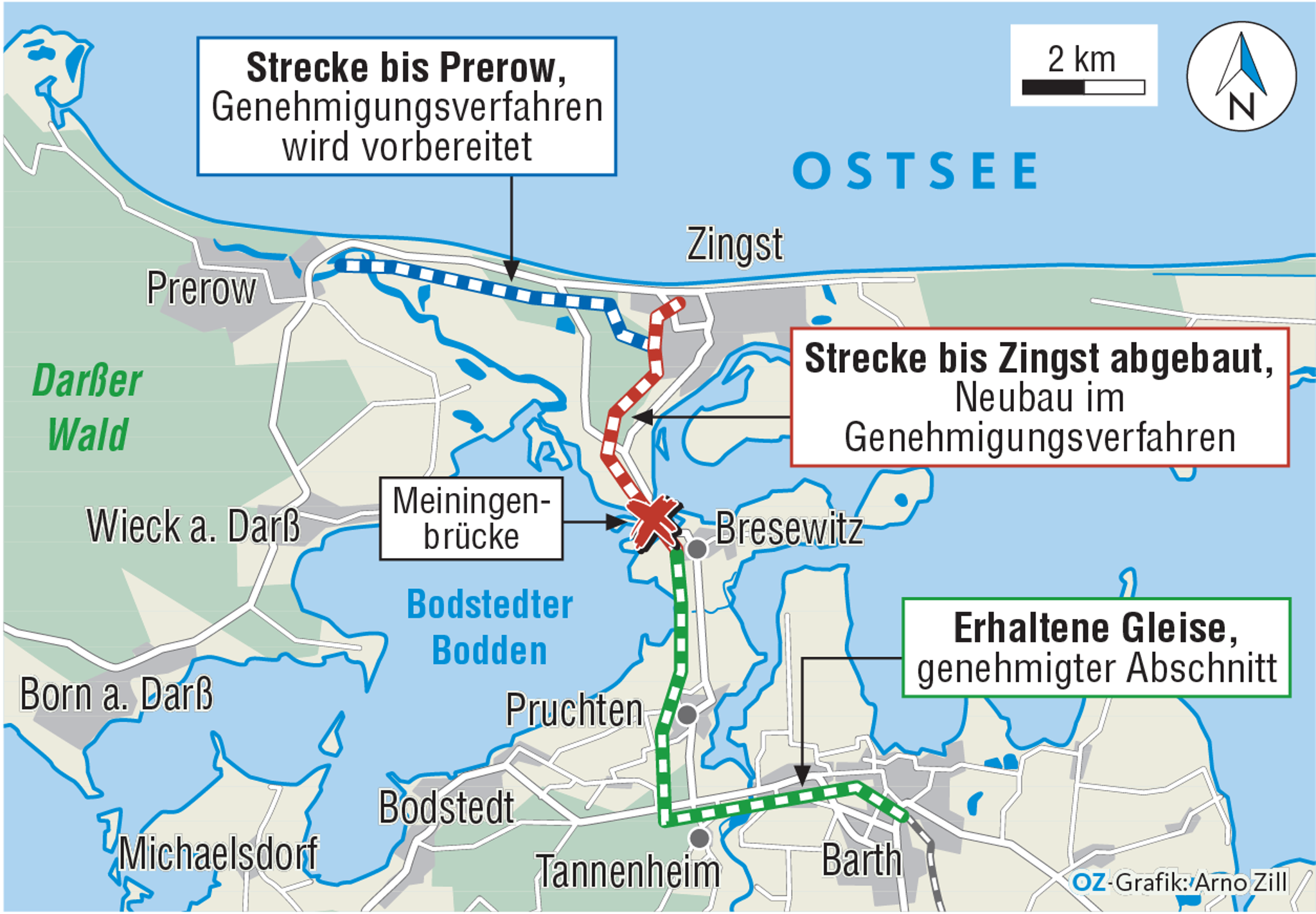 Pläne für neue Darßbahn: Wann rollen Zügen zwischen Barth, Prerow und  Zingst?