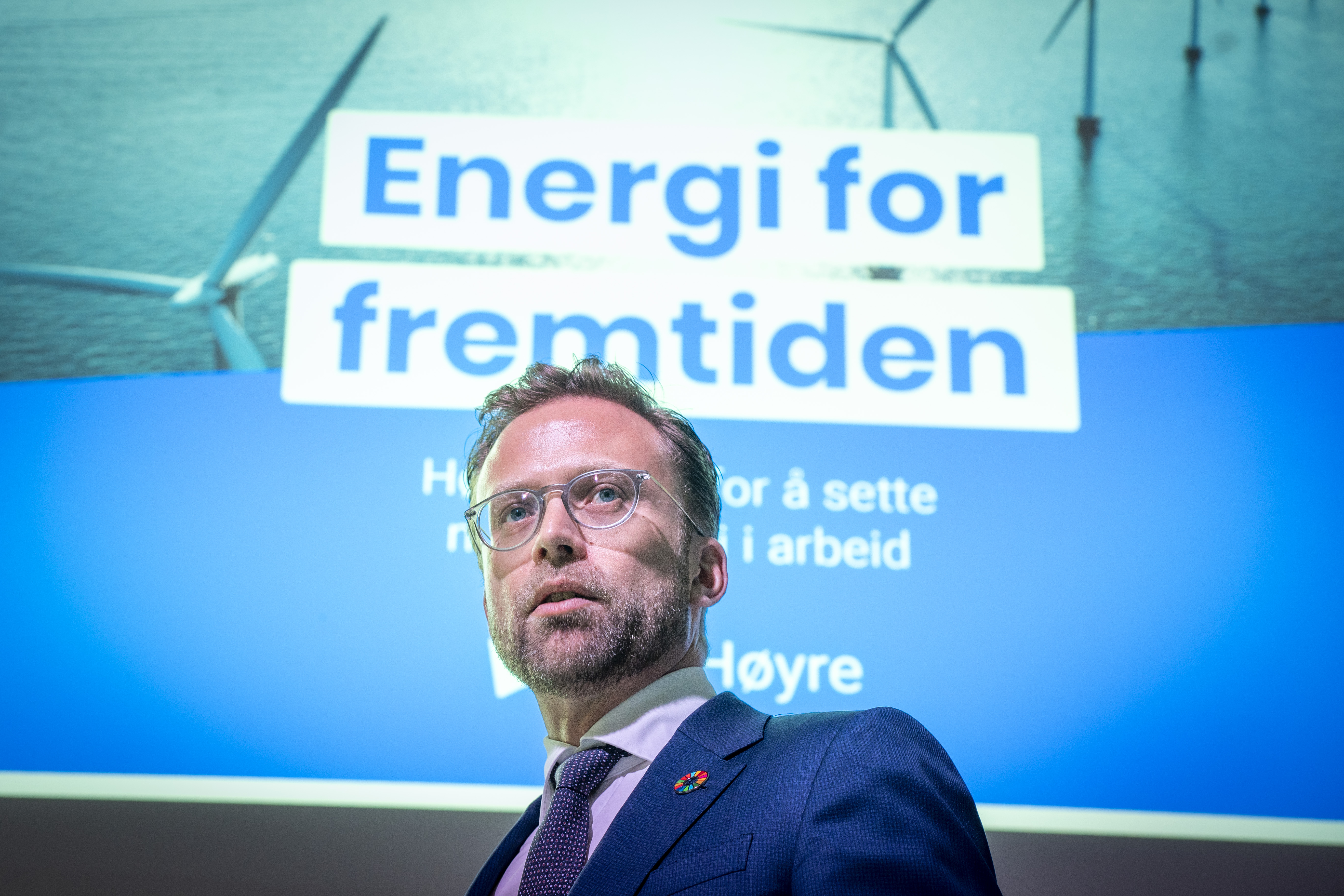Oslo 20220331. 
Energi- og miljøpolitisk talsperson Nikolai Astrup (H) lanserte torsdag “Energi for fremtiden - Høyres plan for å sette norsk energi i arbeid”.
Foto: Heiko Junge / NTB