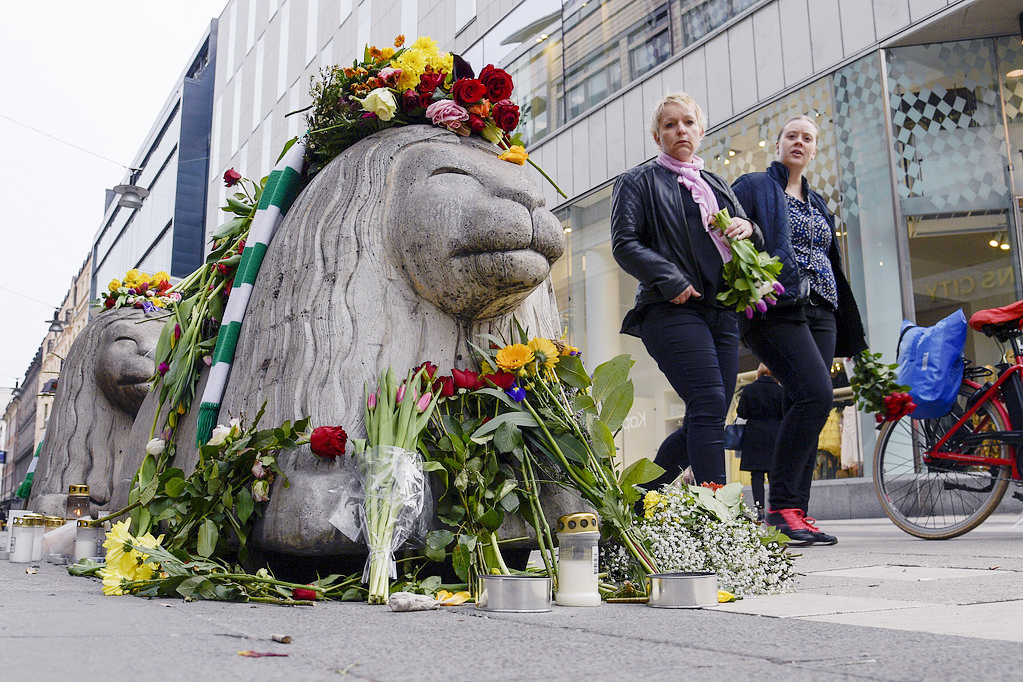 Drottninggatan efter attacken i april 2017.