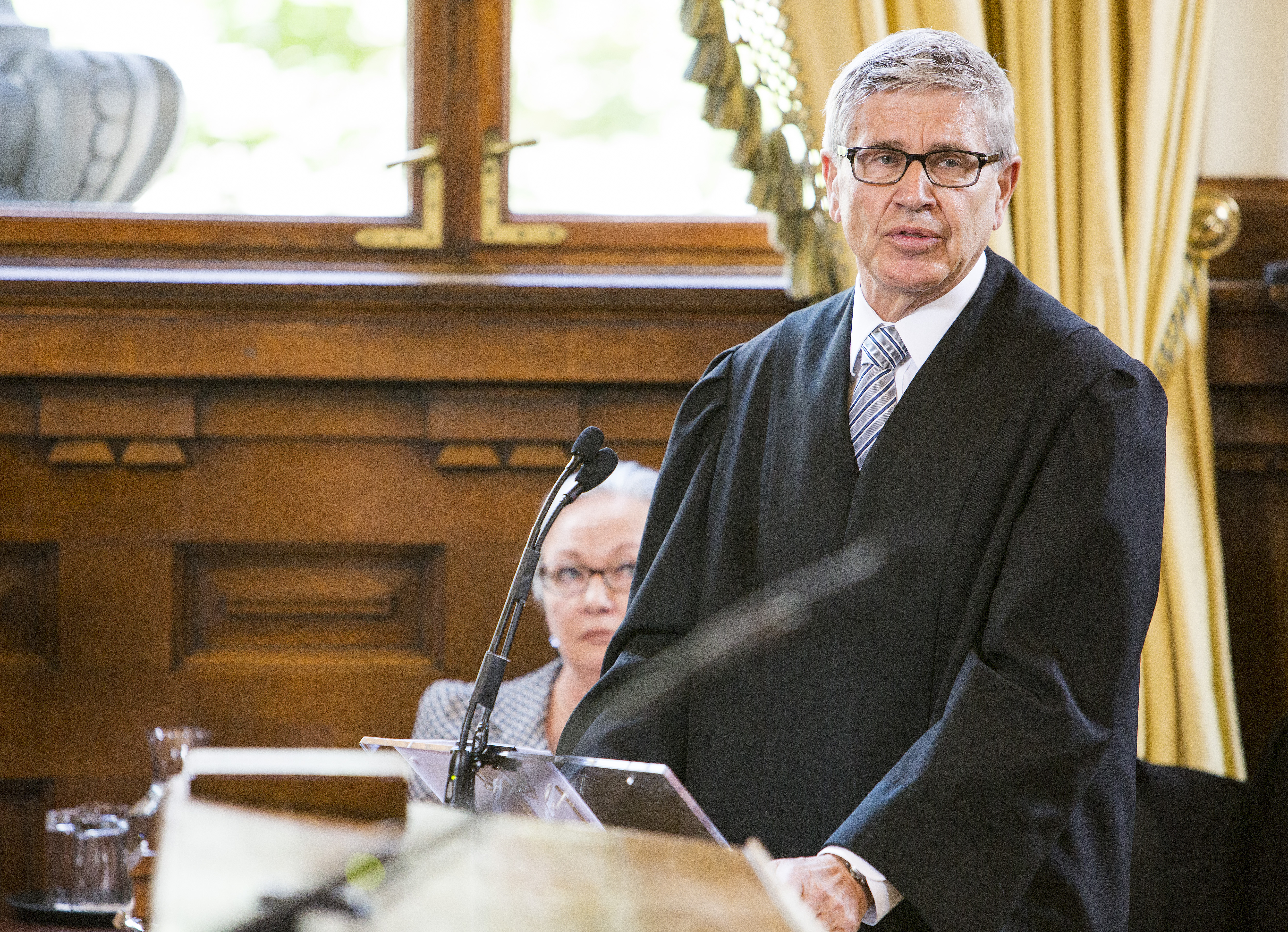 Oslo  20150630.
Leder i Advokatforeningen Erik Keiserud holdt tale da Høyesterett feiret 200 års-jubileum.
Foto: Tore Meek / NTB POOL