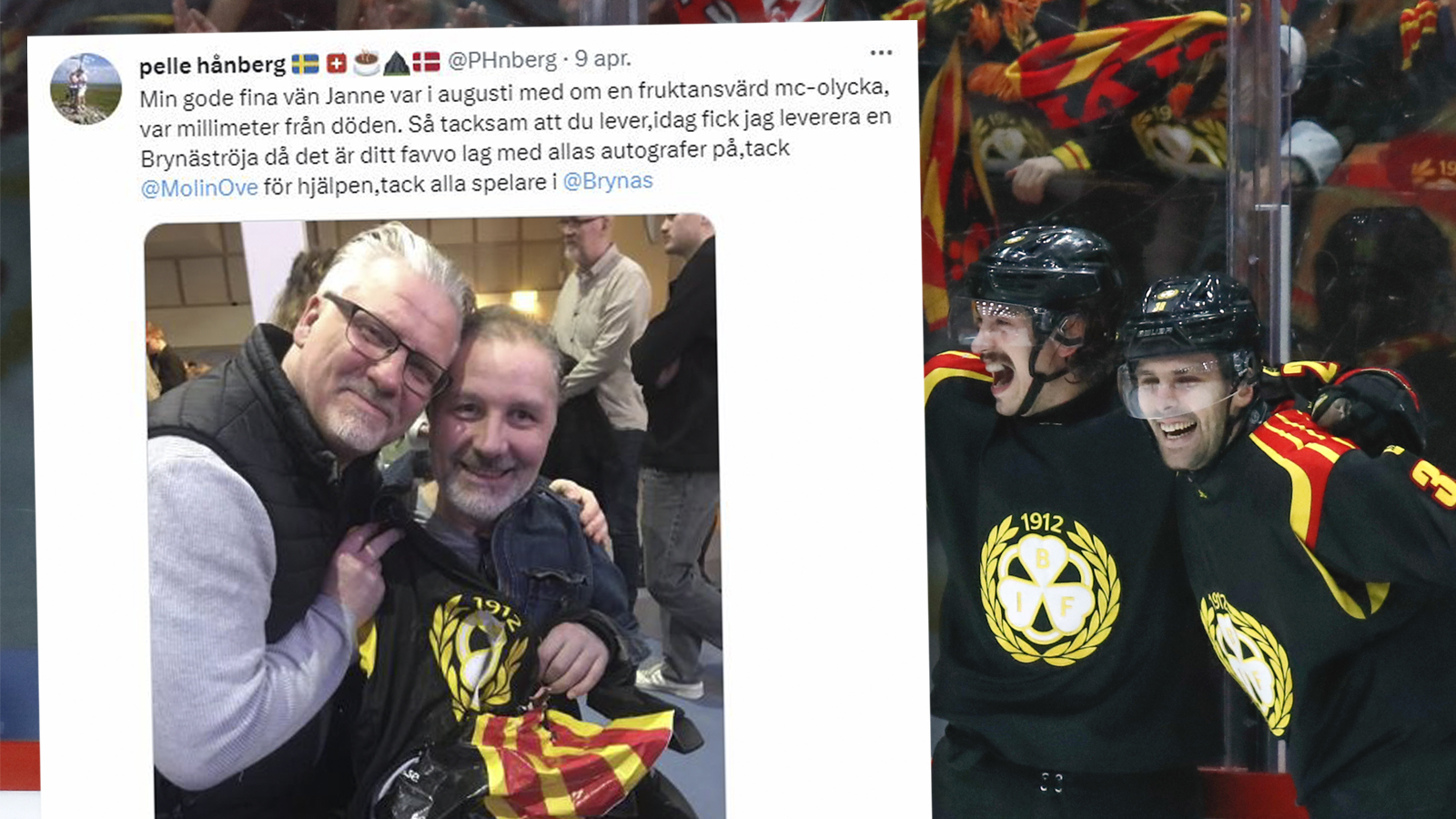 Livets Ord-pastorn fick Brynäströja som gåva