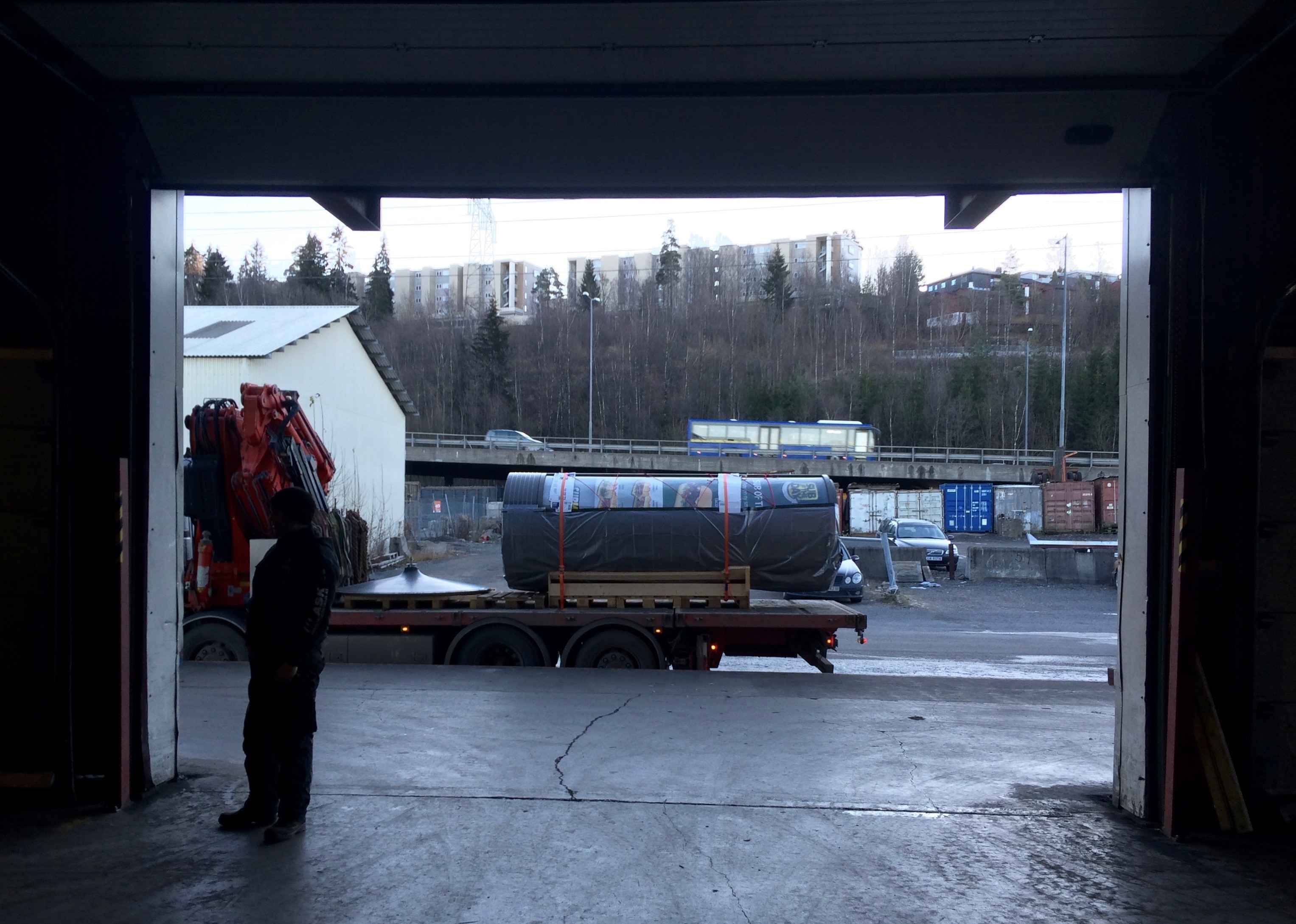 Tårnene ble transportert fra Oslo til Skrova.