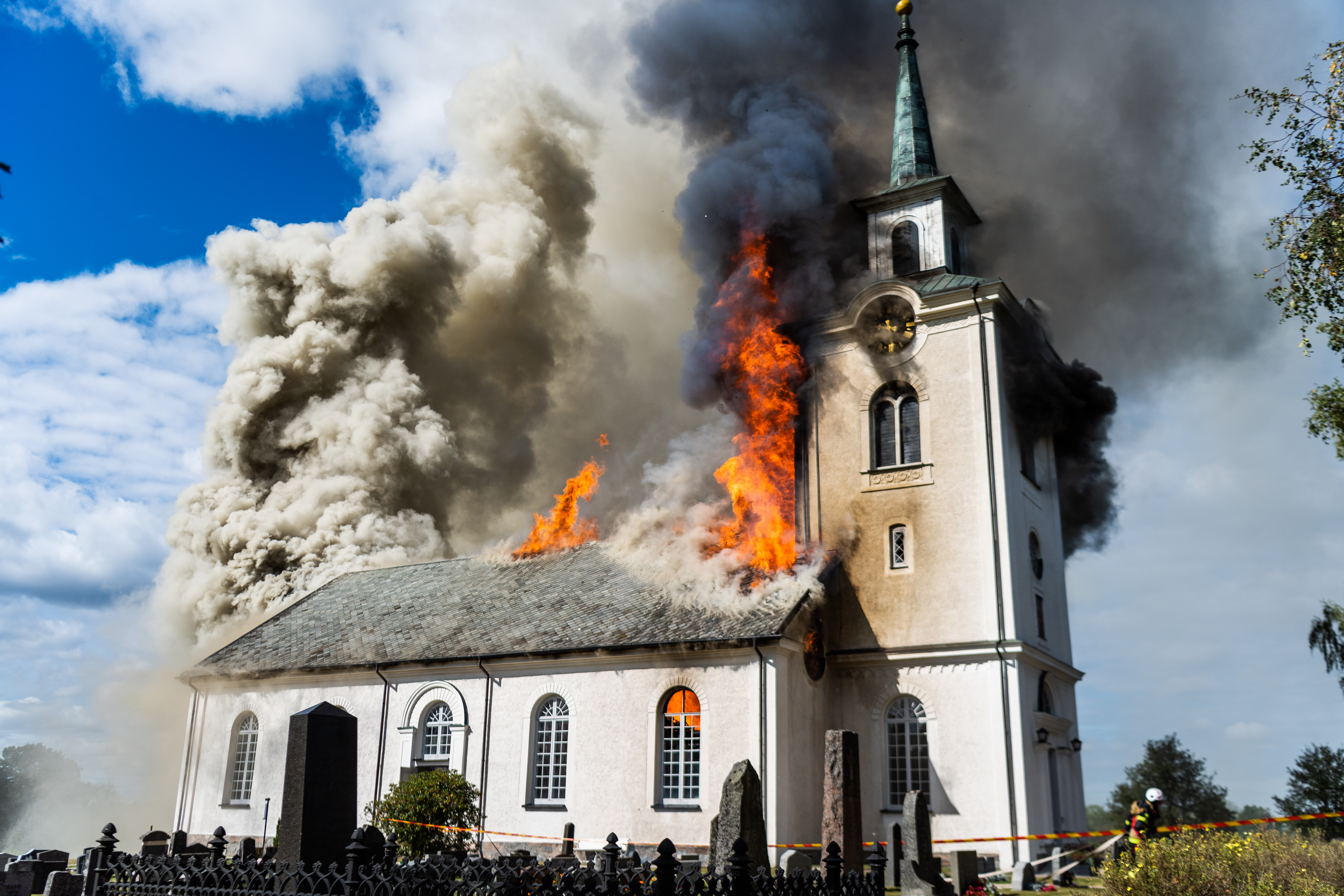 David Johansson, vinnare av utmärkelsen Årets rookie 2023. David vann bland annat med sina bilder från den brinnande kyrkan i Viås som han fotade för Smålandsposten.