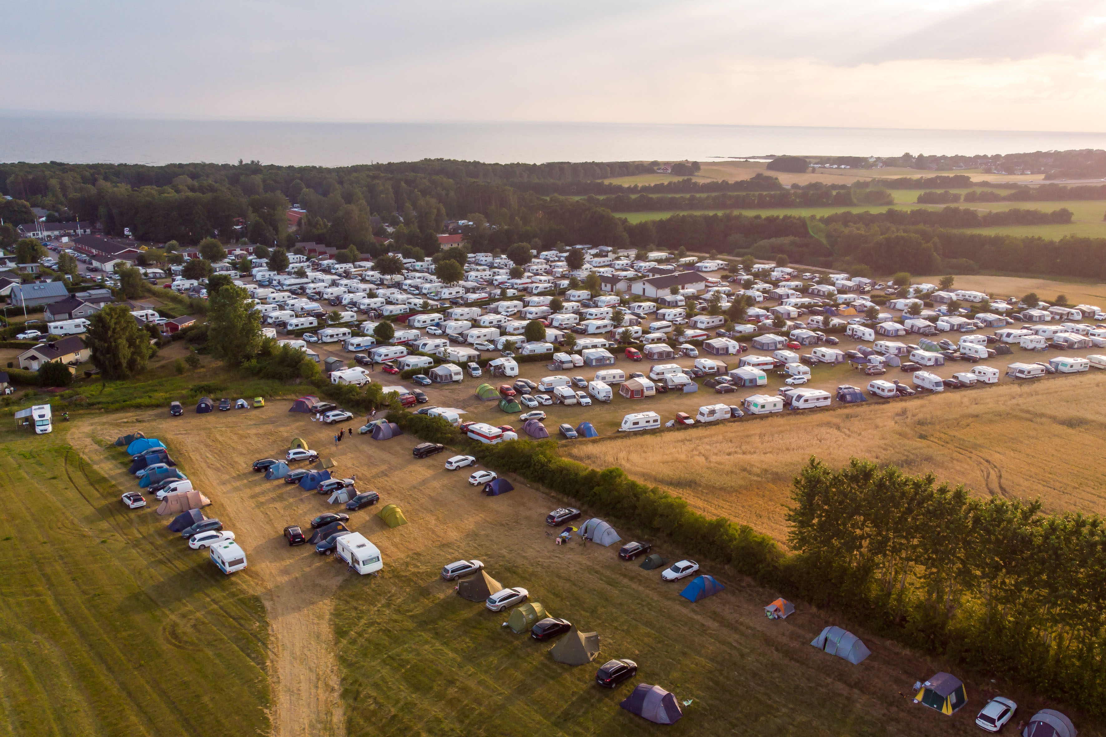 Gullbrannagårdens camping under Gullbrannafestivalen.