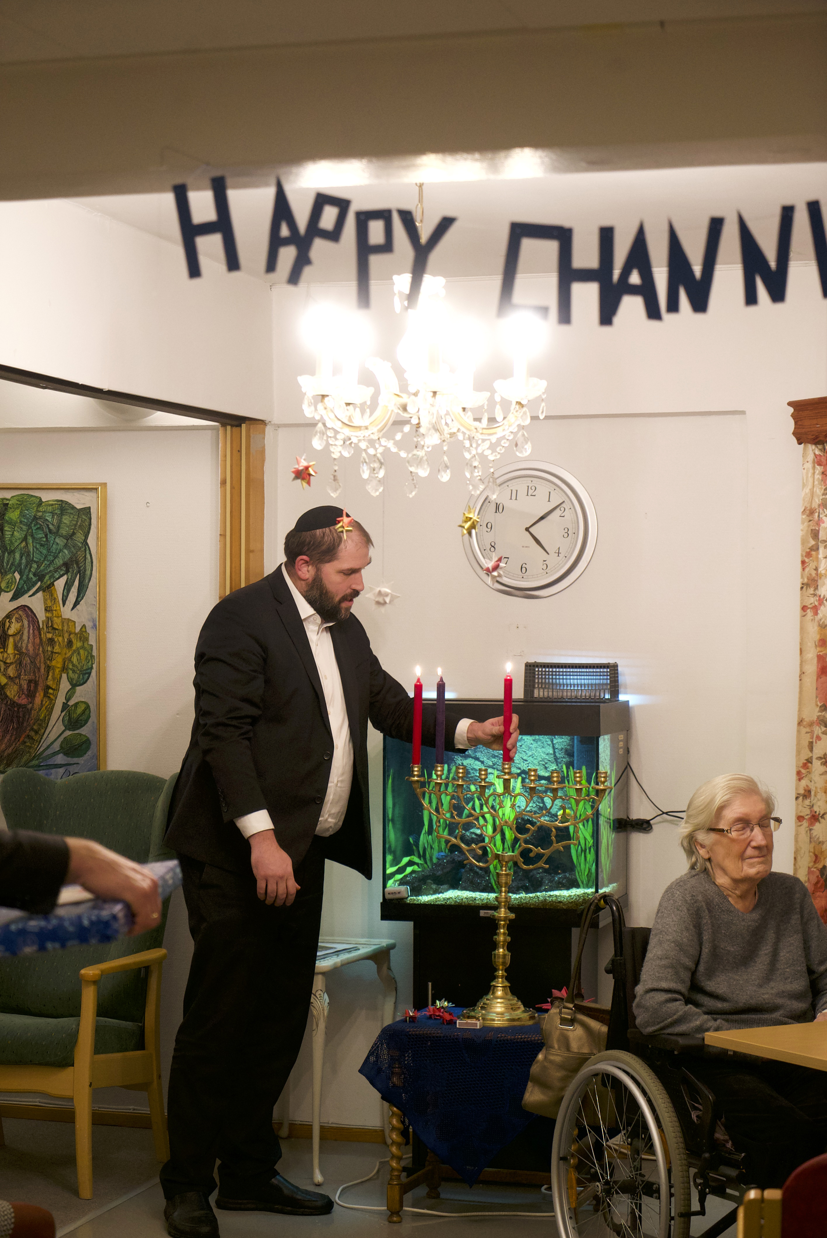 Hanukka-feiring på Jødisk bo- og seniorsenter i Oslo, mandag 19. desember 2022.