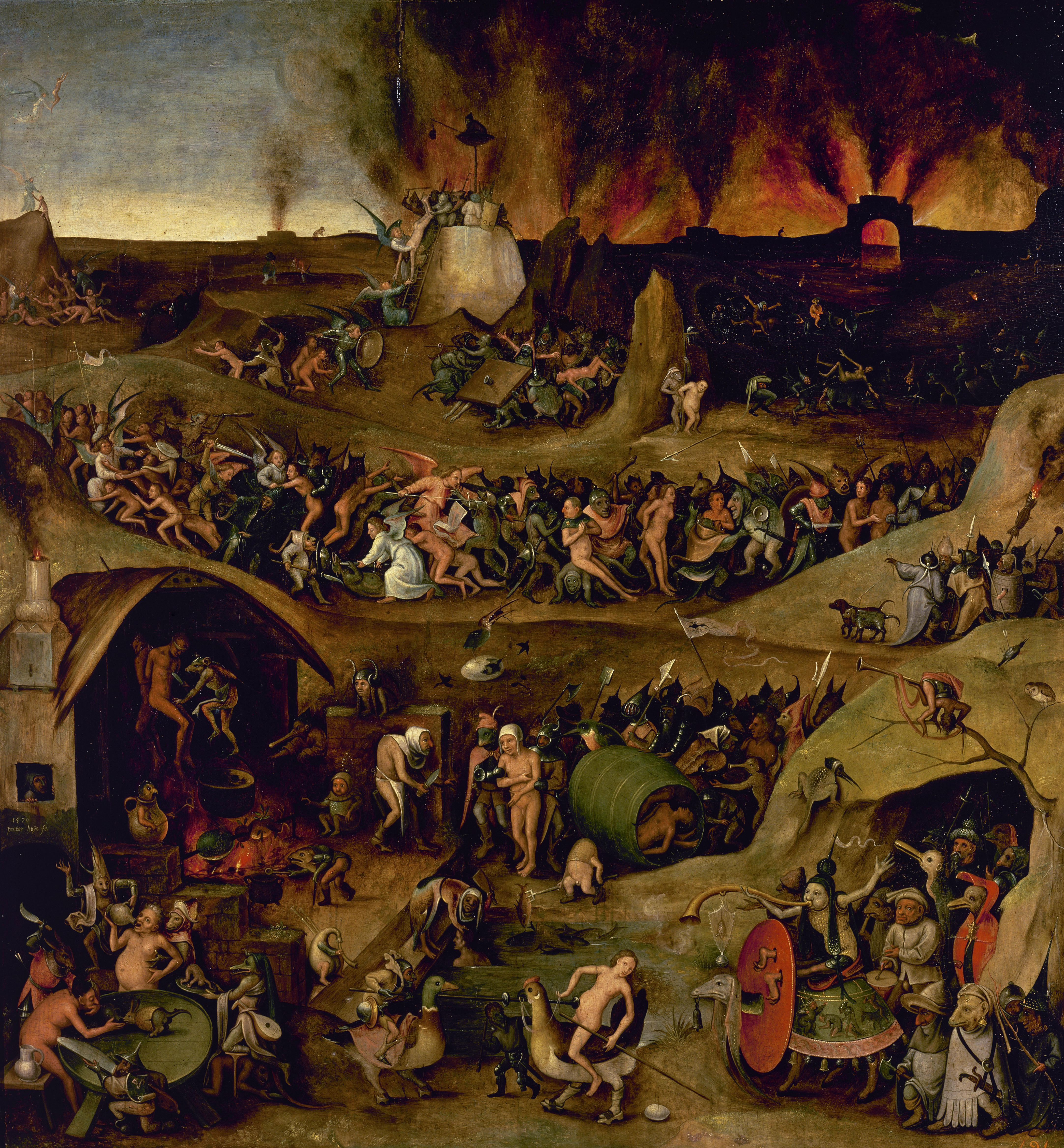 G14WBG Pieter Huys (ca.1519-ca.1584). Flemish painter. Inferno, 1570. Prado Museum. Madrid. Spain.