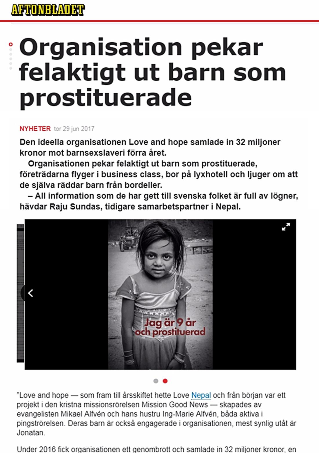 Aftonbladet den 29 juni 2017.