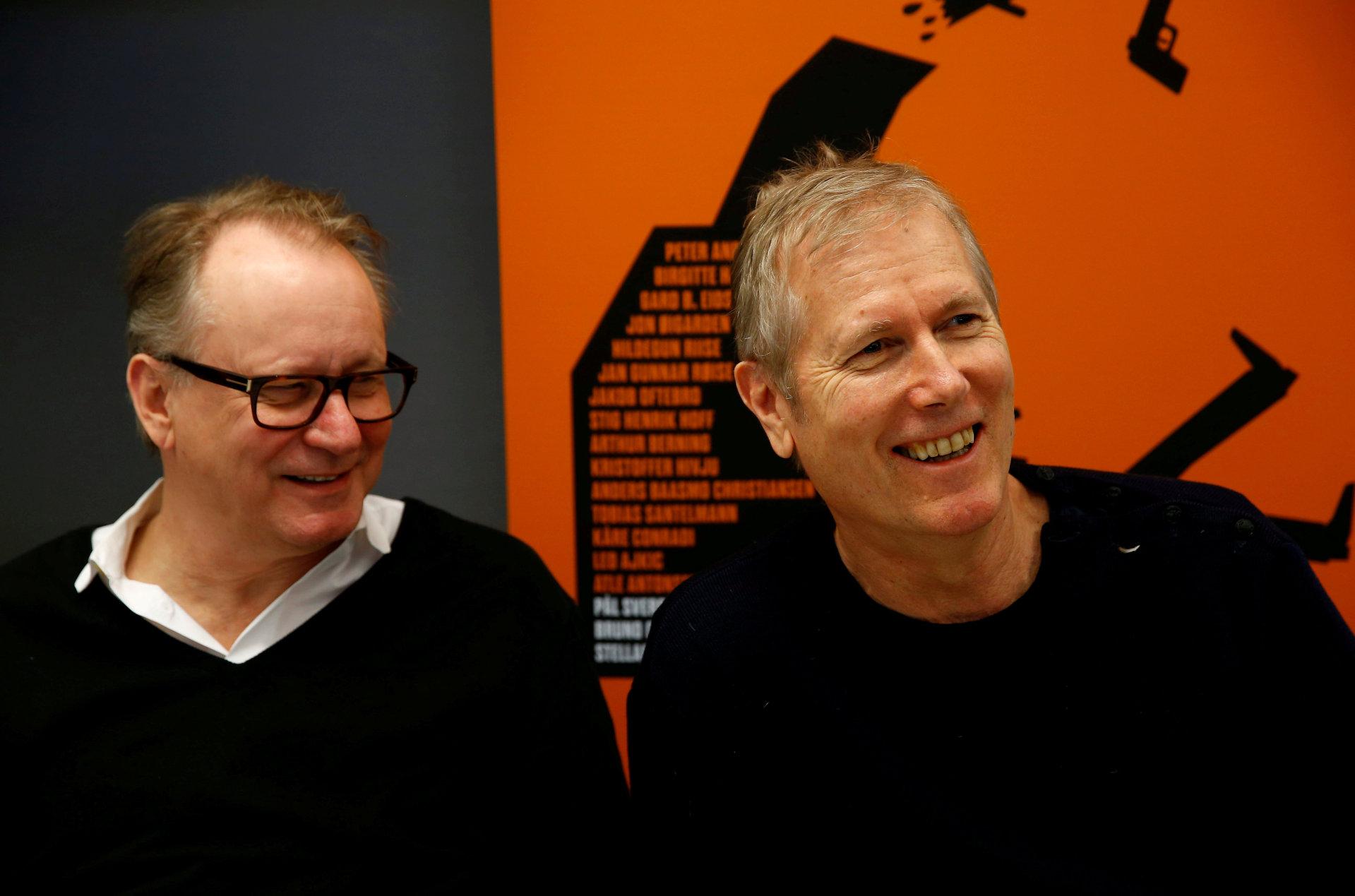 Stellan Skarsgård og Hans Petter Moland under Filmfestivalen i Berlin 2014 med «Kraftidioten».