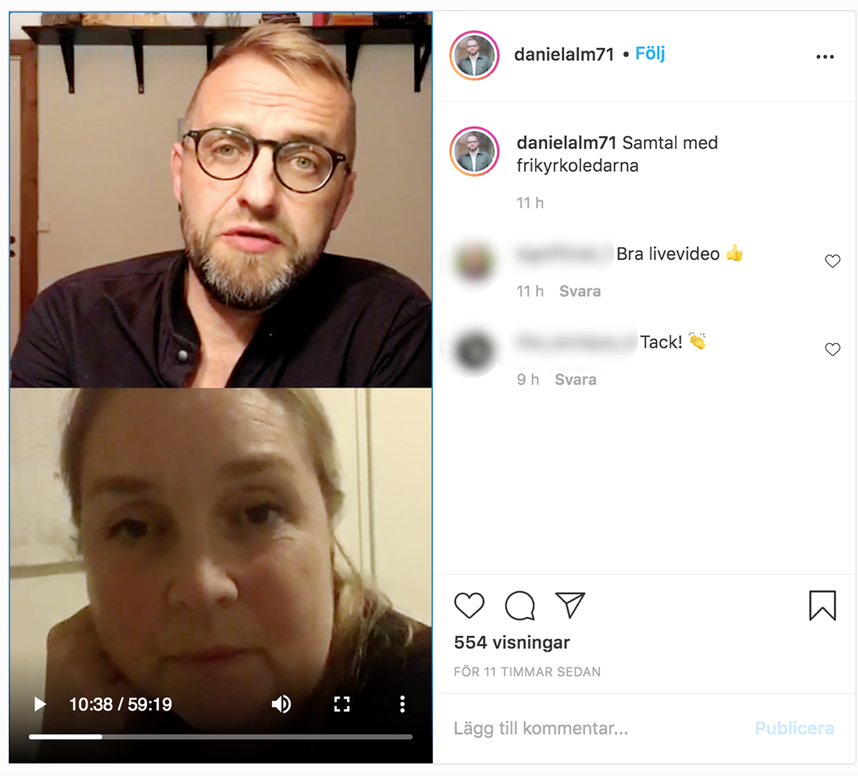 Sex frikyrkoledare gav sig ut på sociala medier för att prata pandemi, framtidsmål 2021 och kyrkoavgift. Pingstledaren Daniel Alm tog  initiativet att bjuda ihop sina frikyrkliga samfundsledarkollegor till ett samtal på Instagram.