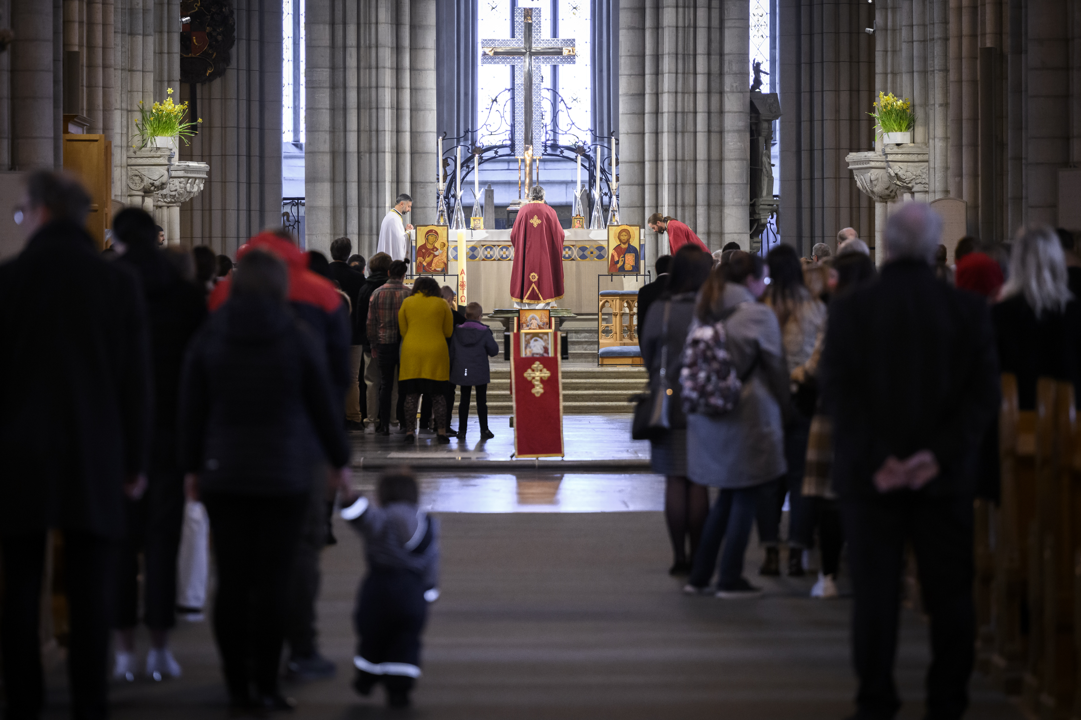 Ortodox påskmässa på ukrainska firades i Uppsala domkyrka