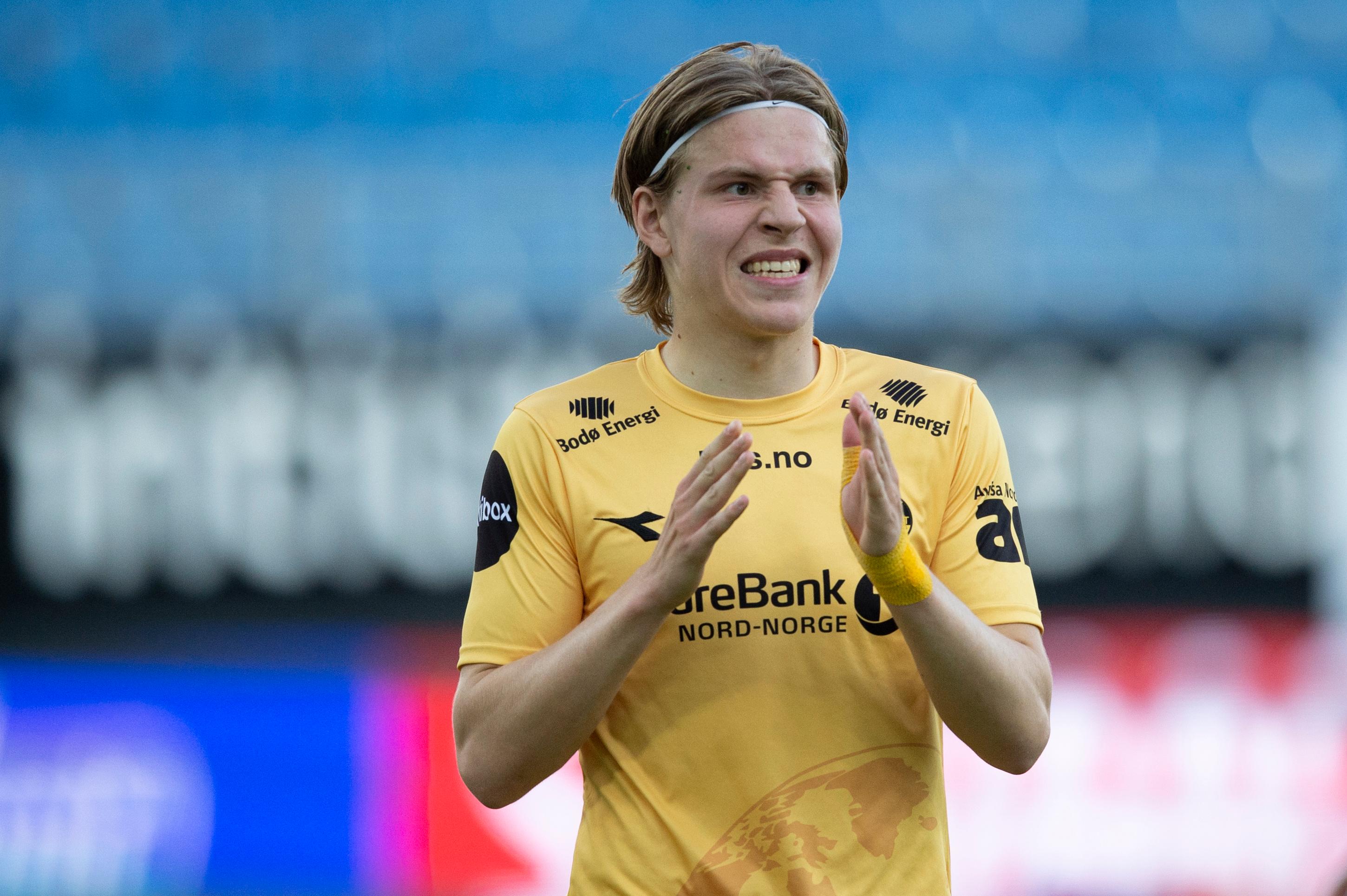 Oslo 20200808. 
Bodø/Glimts Jens Petter Hauge under eliteseriekampen i fotball mellom Vålerenga og Bodø/Glimt på Intility Arena.
Foto: Annika Byrde / NTB