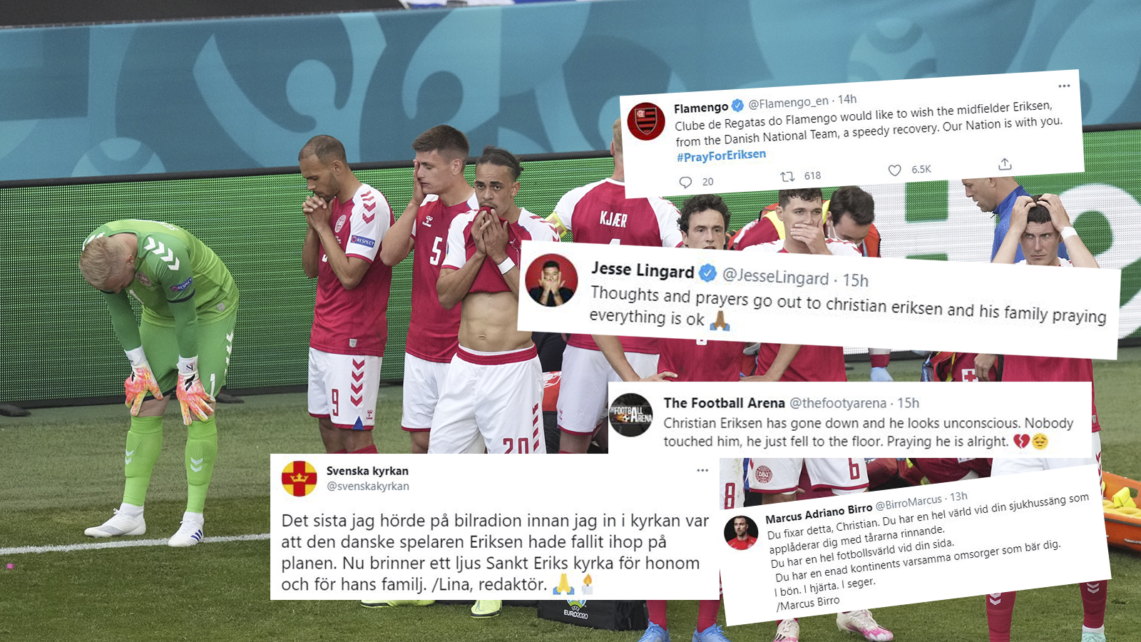 Världen bad för danska landslagsspelaren Christian Eriksen