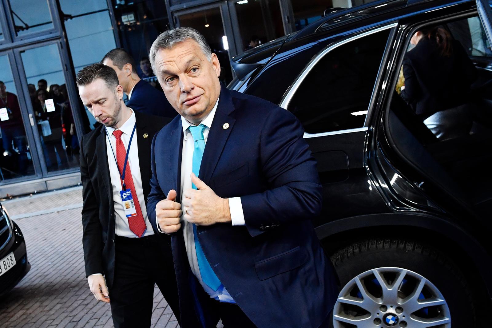 Ungerns premiärminister Viktor Orban vid EU:S toppmöte i Göteborg 2017 för rättvisa jobb och tillväxt.