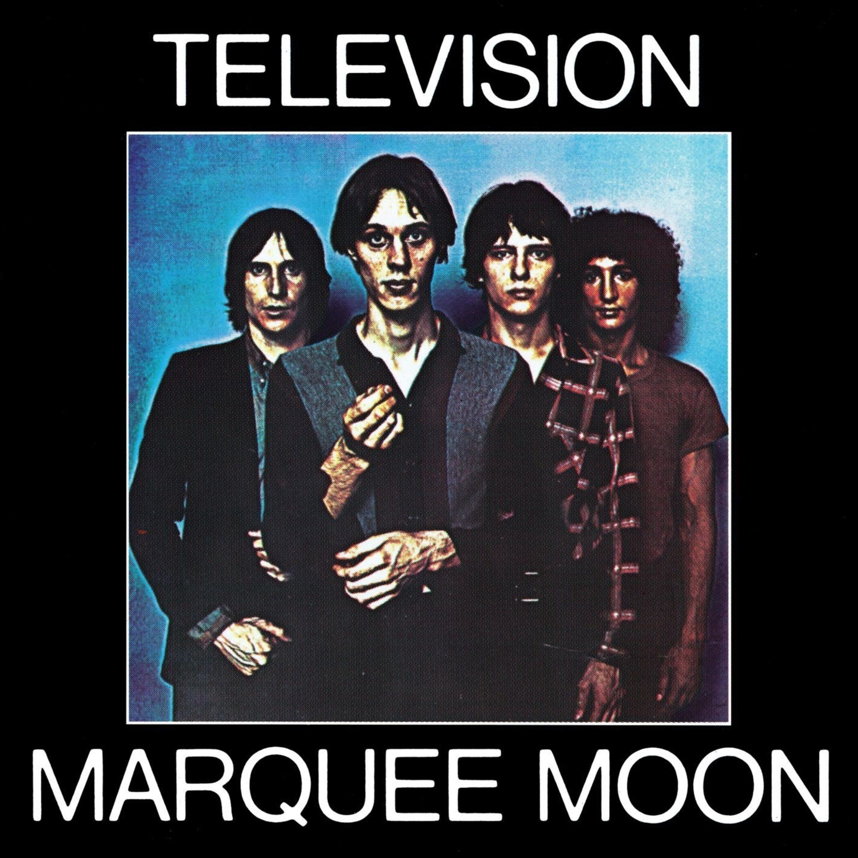 Plateomslaget til "Marquee Moon". Bildet av Television er tatt av Robert Mapplethorpe, men kjørt gjennom kopimaskin etterpå. Mapplethorpe tok også bildet til coveret på "Horses" med Patti Smith.