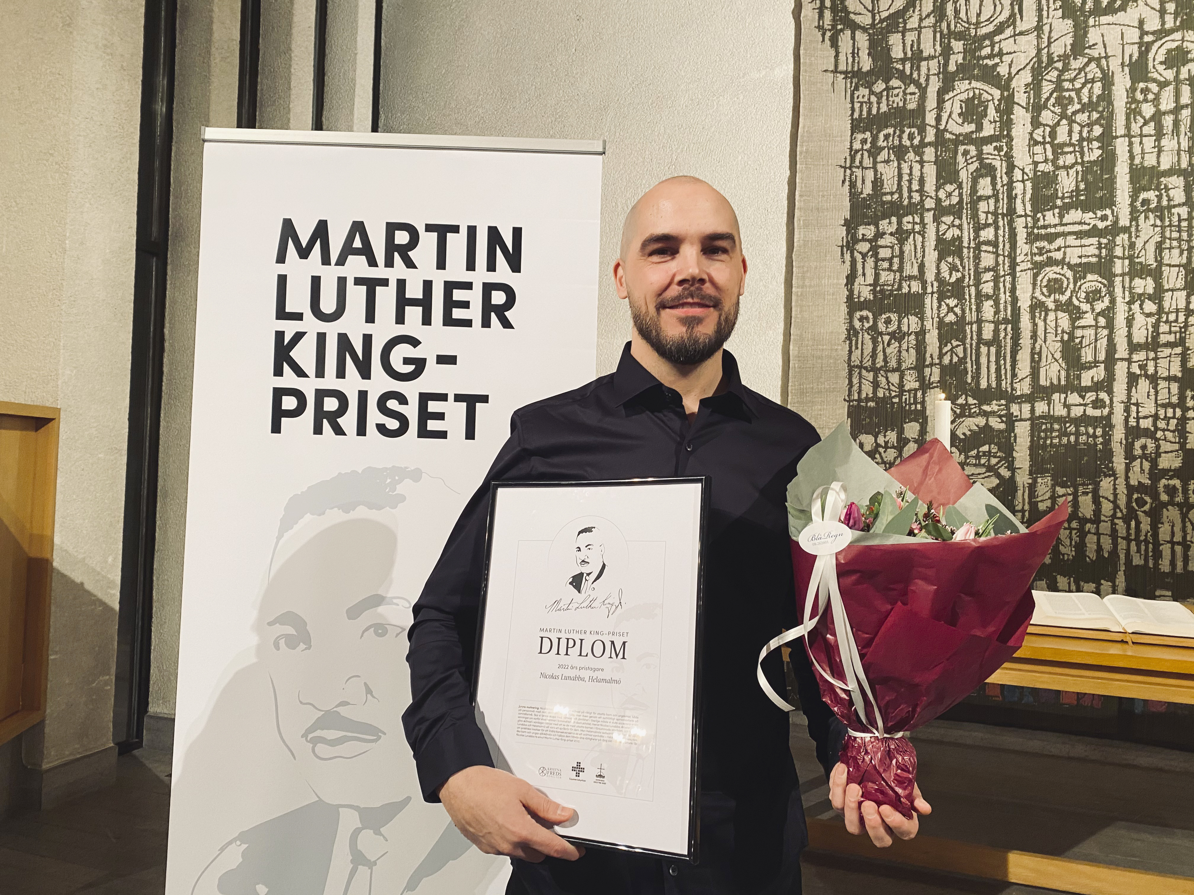 Nicolas Lunabba fick årets Martin Luther King-pris