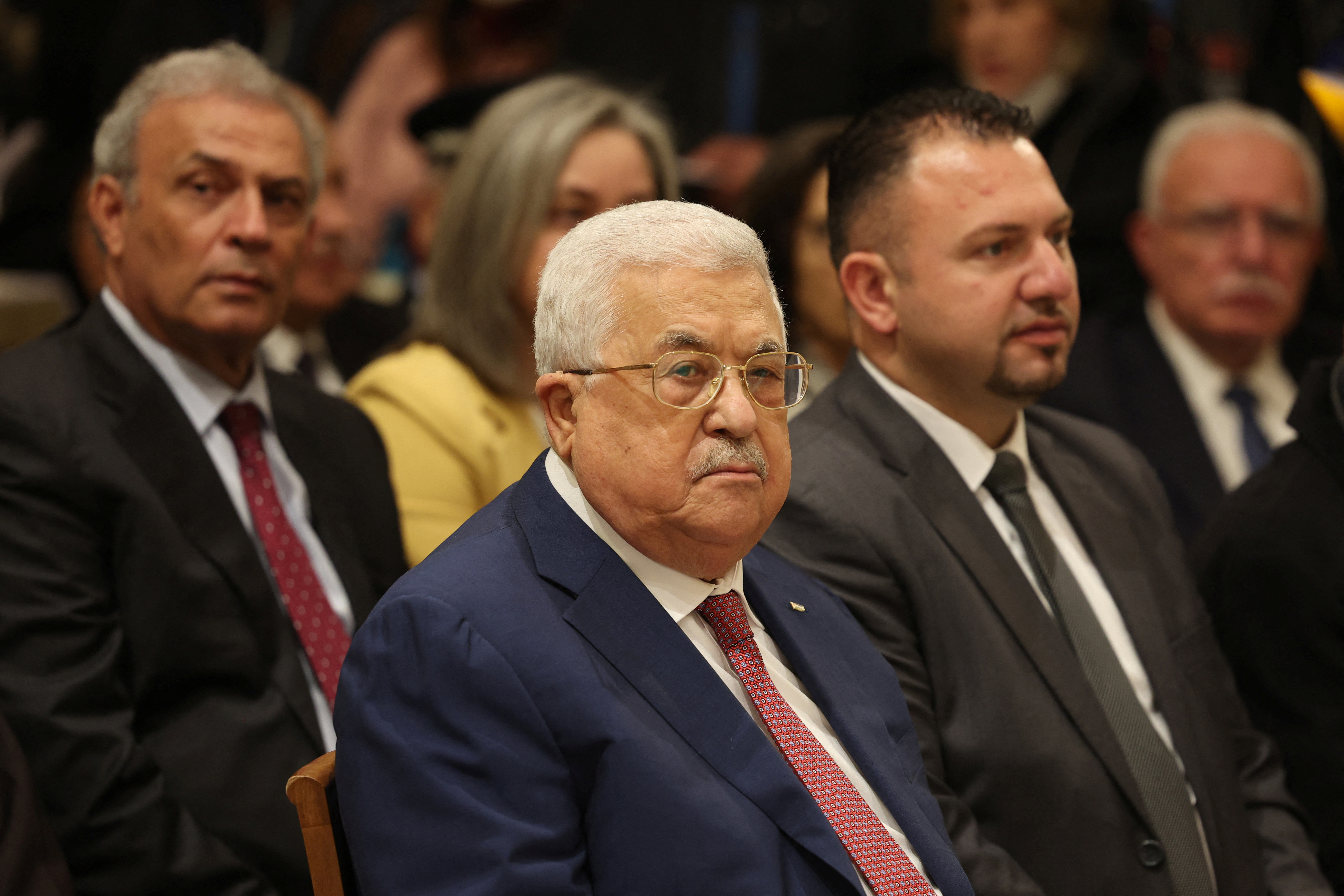 Palestinas president Mahmoud Abbas deltok på midtnattsmesse i Betlehem på den okkuperte Vestbredden 25. desember i fjor.