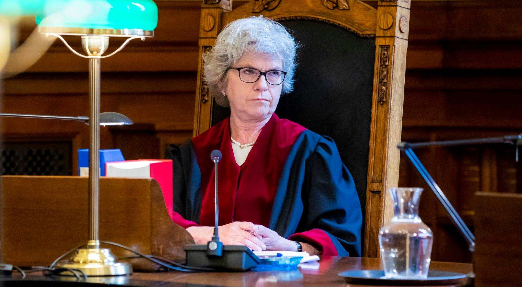 Oslo  20190527.
Høyesterettsdommer Wenche Elizabeth Arntzen under behandlingen av gruppesøksmål om eiendomsskatt i Oslo.
Foto: Håkon Mosvold Larsen / NTB