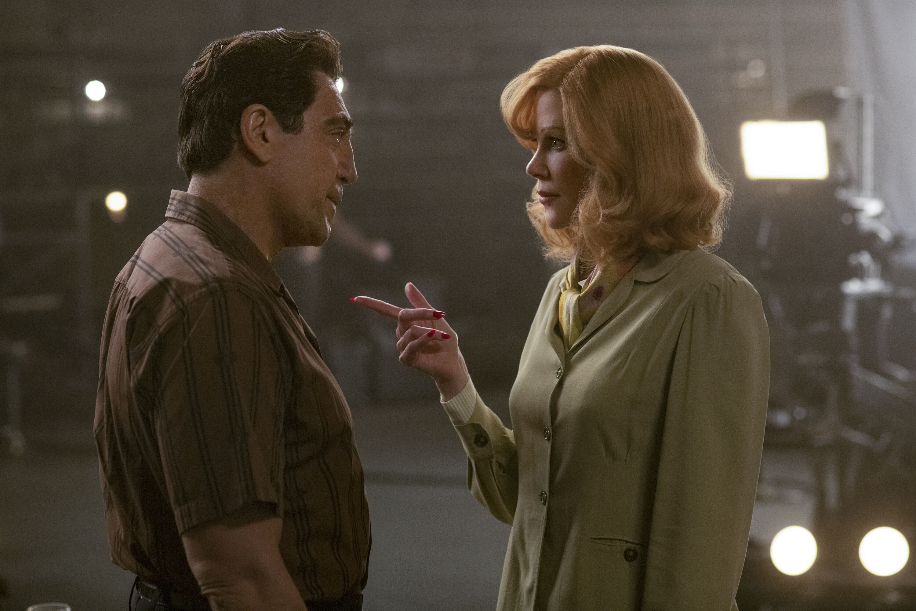 Scene fra «Being the Ricardos» – med Nicole Kidman som Lucille Ball og Javier Bardem som Desi Arnaz. Foto: Amazon via AP