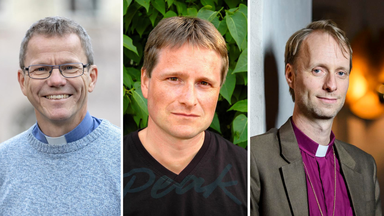 BISKOP: Tre svenske biskoper ønsker ikke å ordinere prestekandidater med tradisjonelle vielsessyn. F.v: Andreas Holmberg, Sören Dalevi og Mikael Mogren.