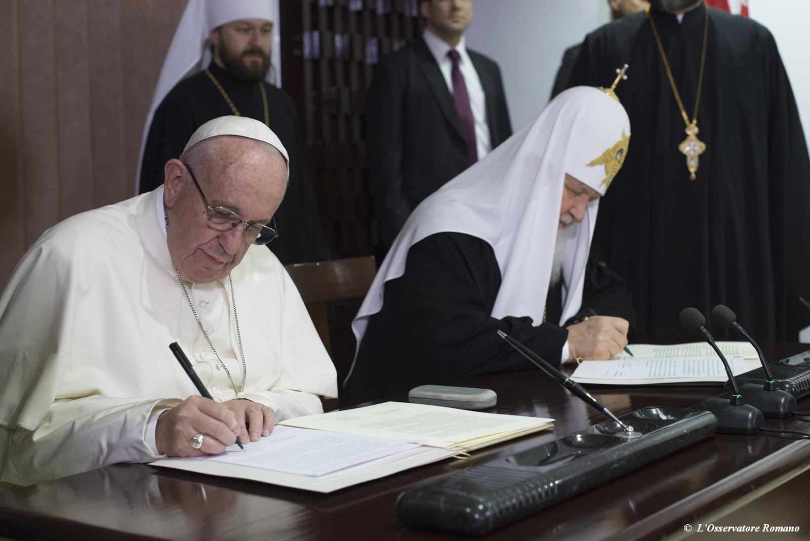 Påve och patriark i historiskt möte