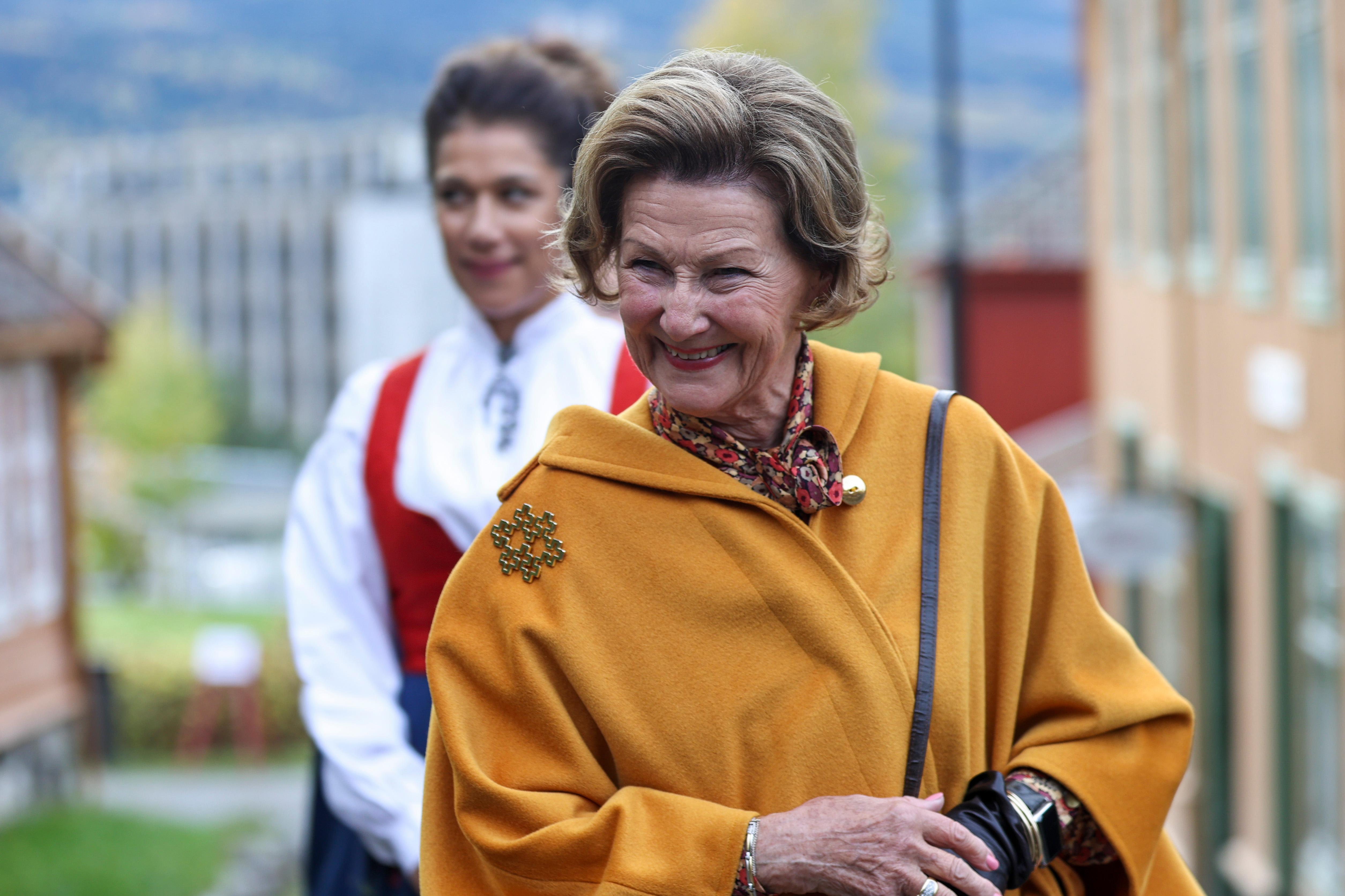 Lillehammer 20200925. 
Åpning av dronning Sonjas barndomshjem i Tuengen Allé som er flyttet og nå ferdig restaurert utendørs på museet Maihaugen, Lillehammer.
Foto: Geir Olsen / NTB