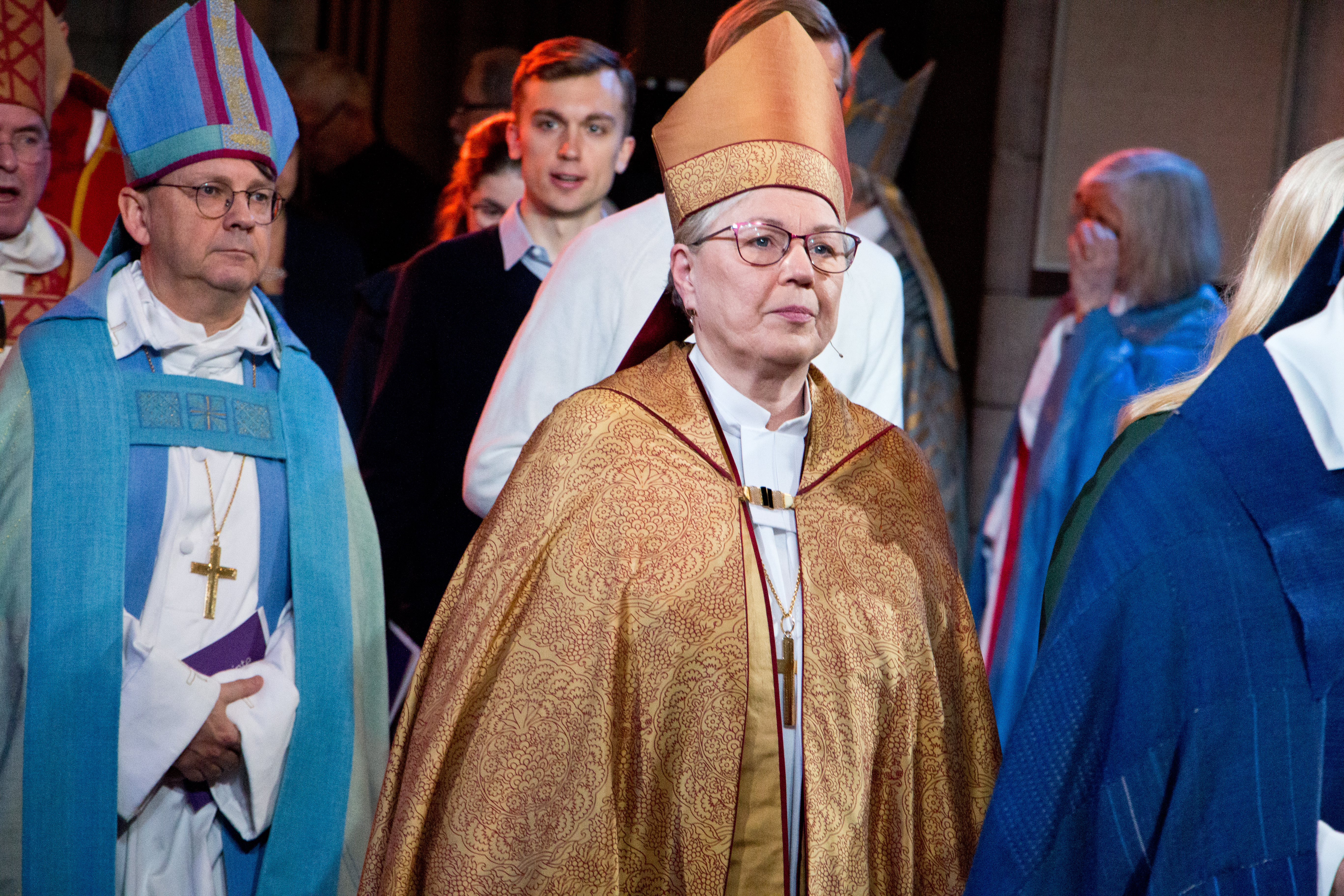 500-årsminnet av reformationen högtidlighölls i Uppsala domkyrka på söndagsförmiddagen 29 Oktober 2017.
Biskop Eva Nordung Byström, Härnösands stift.
Biskop Johan Tyrberg, Lund stift