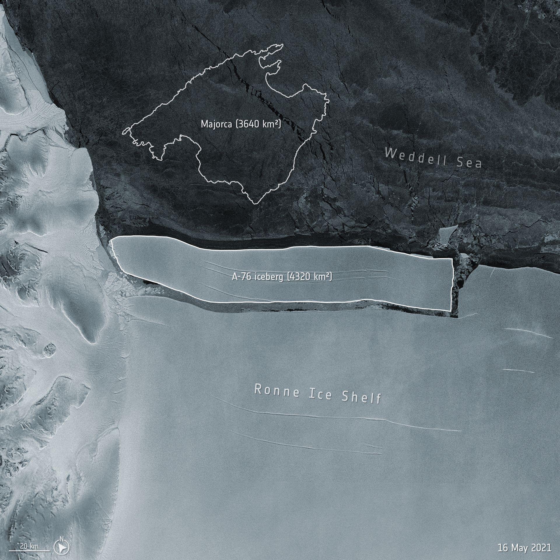 Bildet viser et satellittbilde av Antarktis.