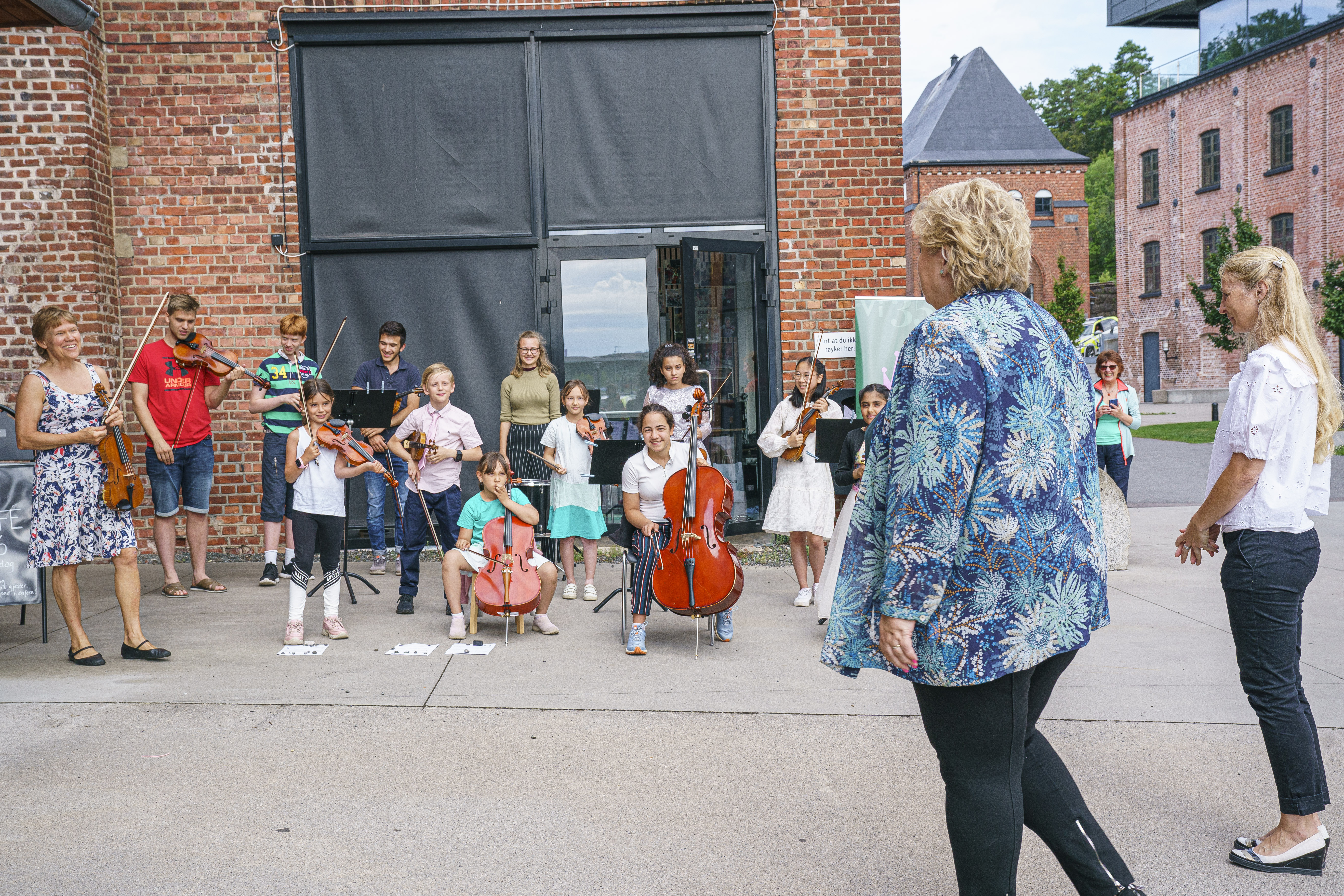 Statsminister Erna Solberg på valgkamp i Telemark og Vestfold.