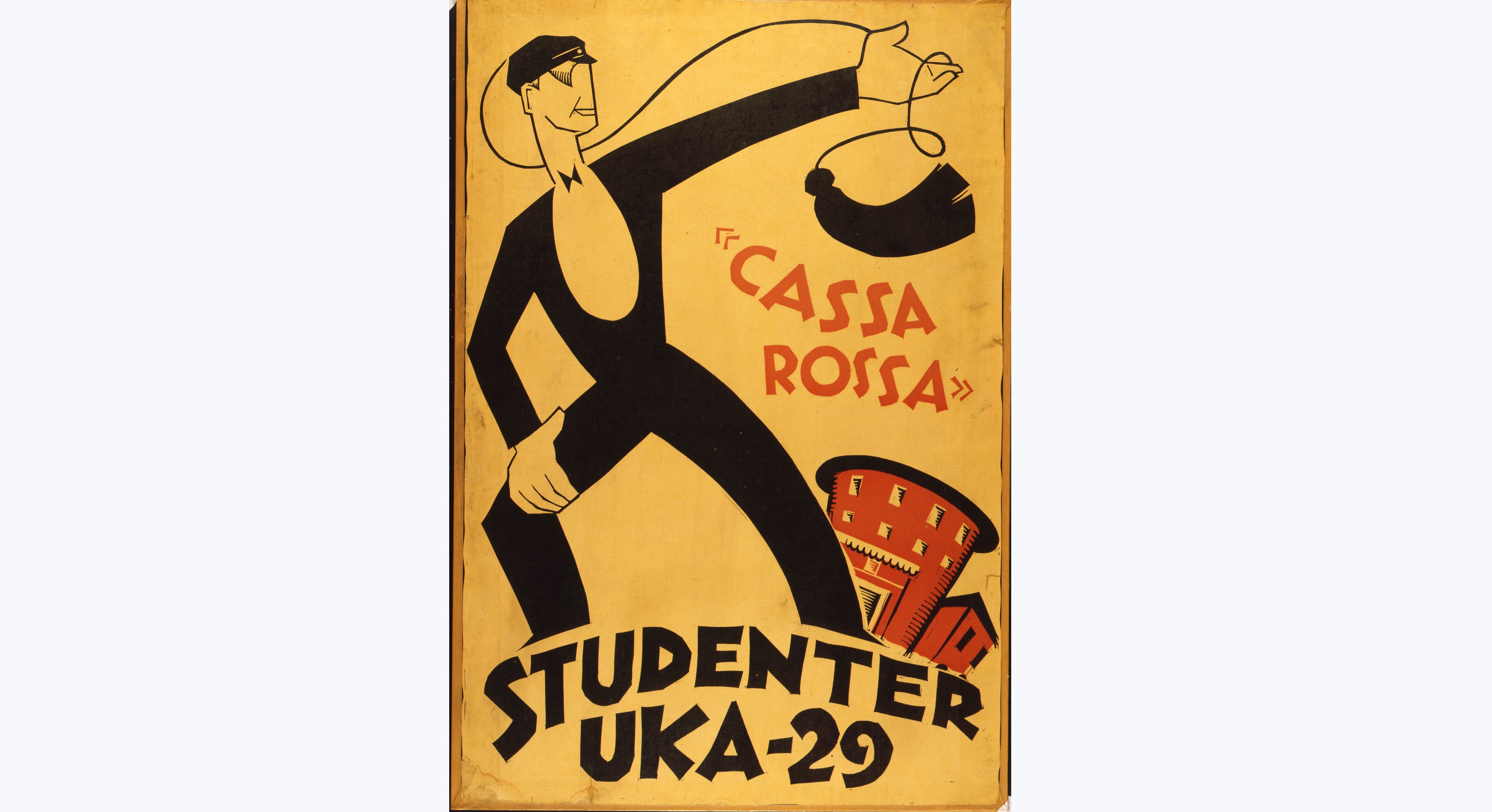 Bildet viser plakaten som reklamerte for UKAs revy i 1929.