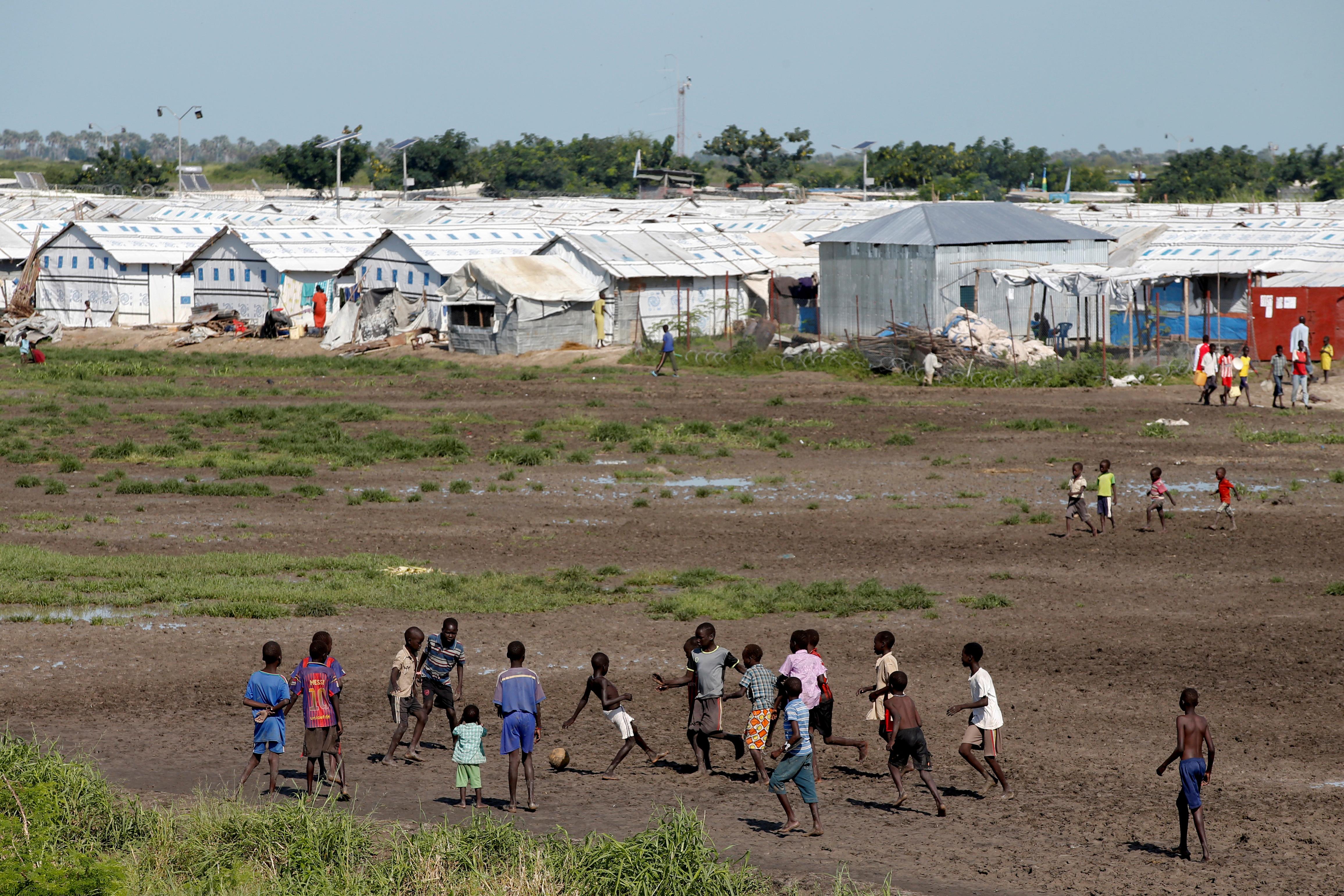 Bildet viser flyktningleiren utenfor Malakal i Sør-Sudan.