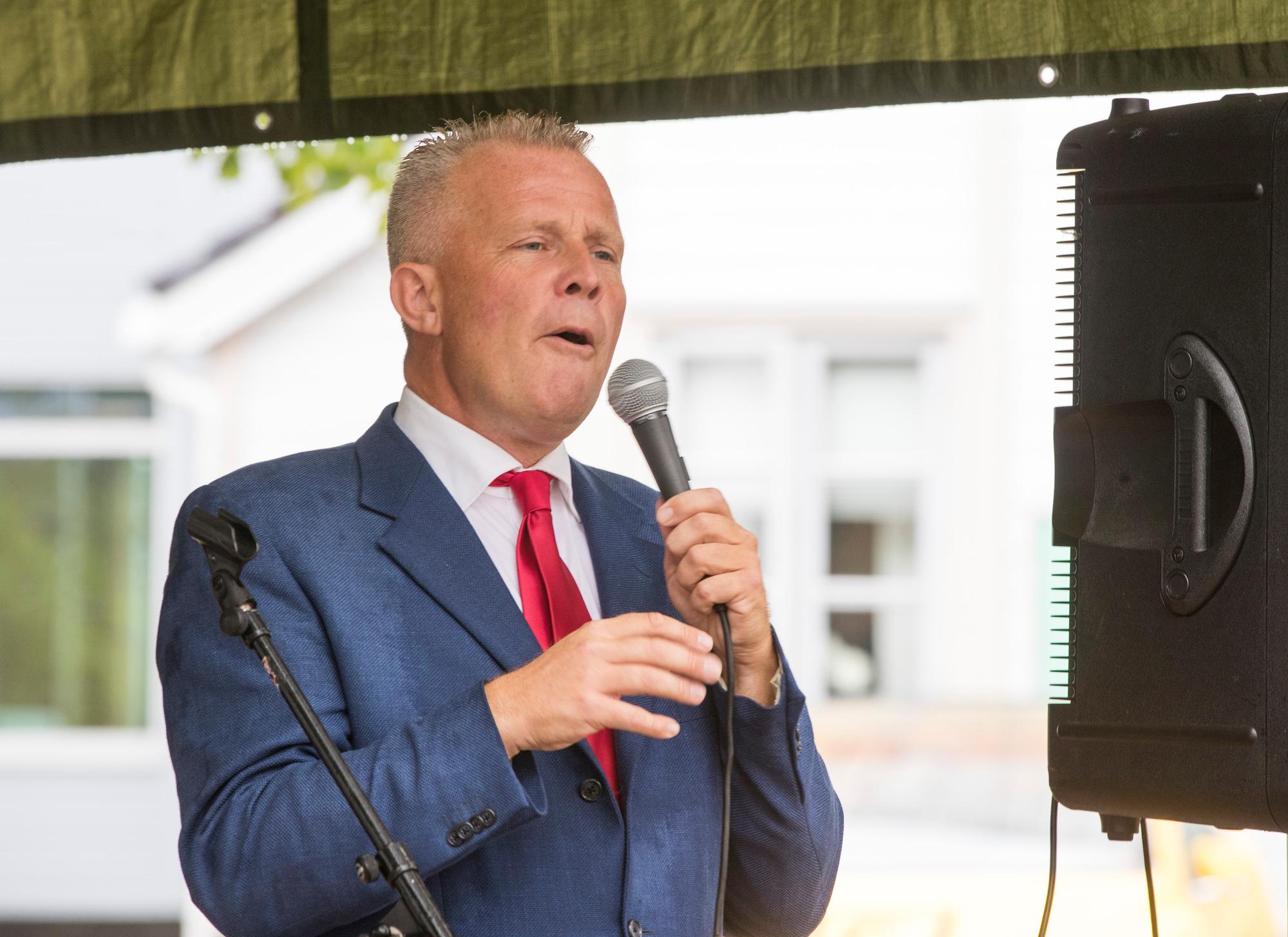 Arendal  20180816.
Hans Lysglimt Johansen noen  timer før opptøyene.
Foto: Terje Pedersen / NTB scanpix