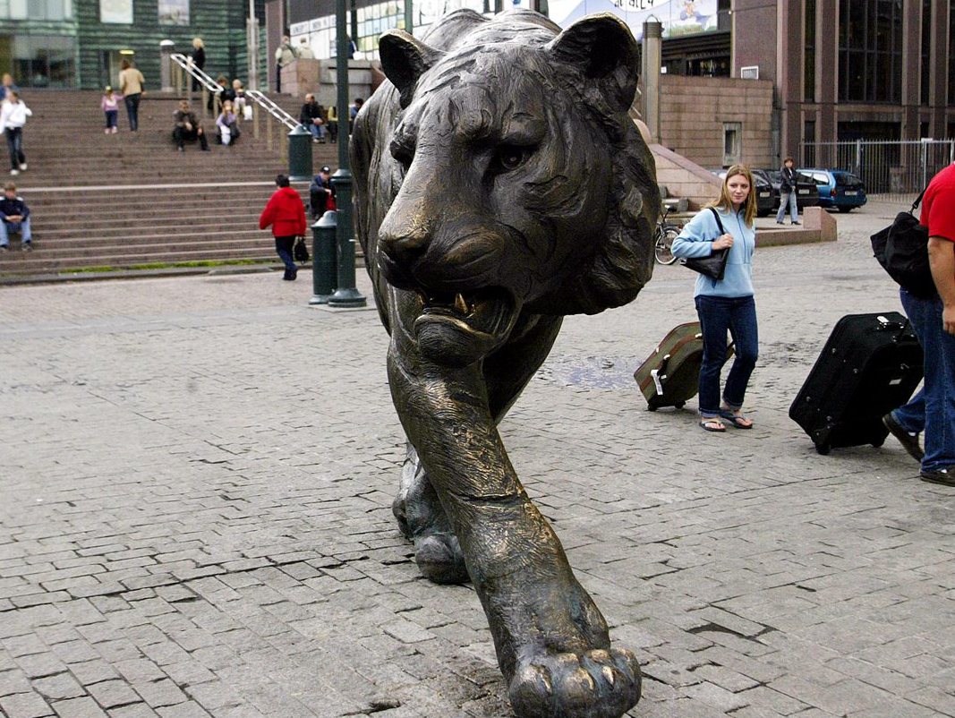 Denne tigeren står på Jernbanetorget i dag. FOTO: ARNE OVE BERGO